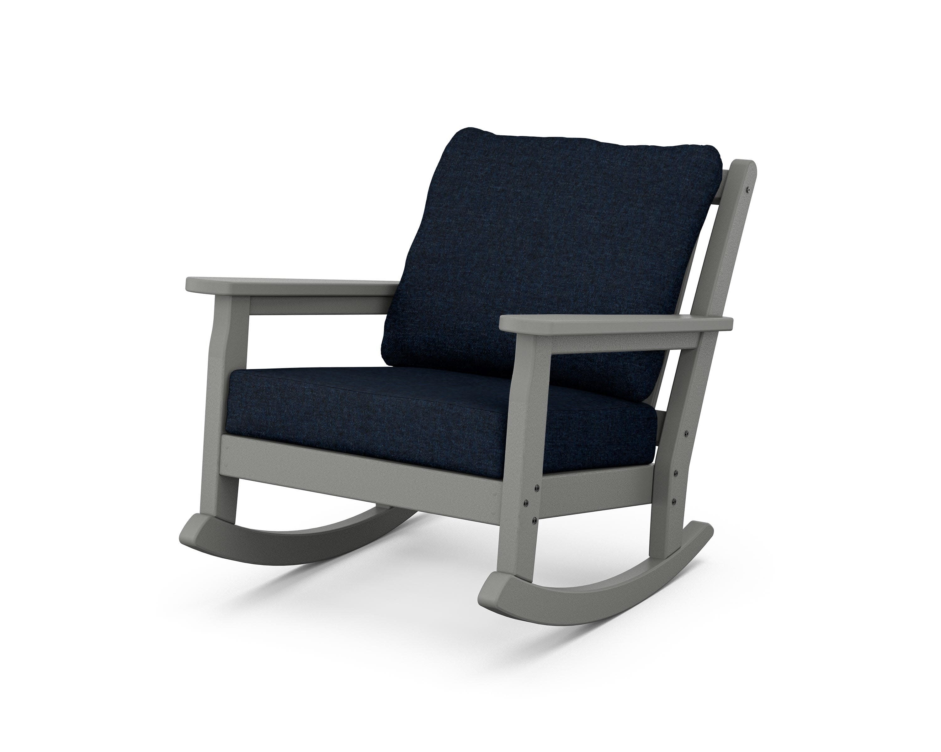 Chippendale Deep Seating Rocking Chair in Slate Grey / Marine Indigo