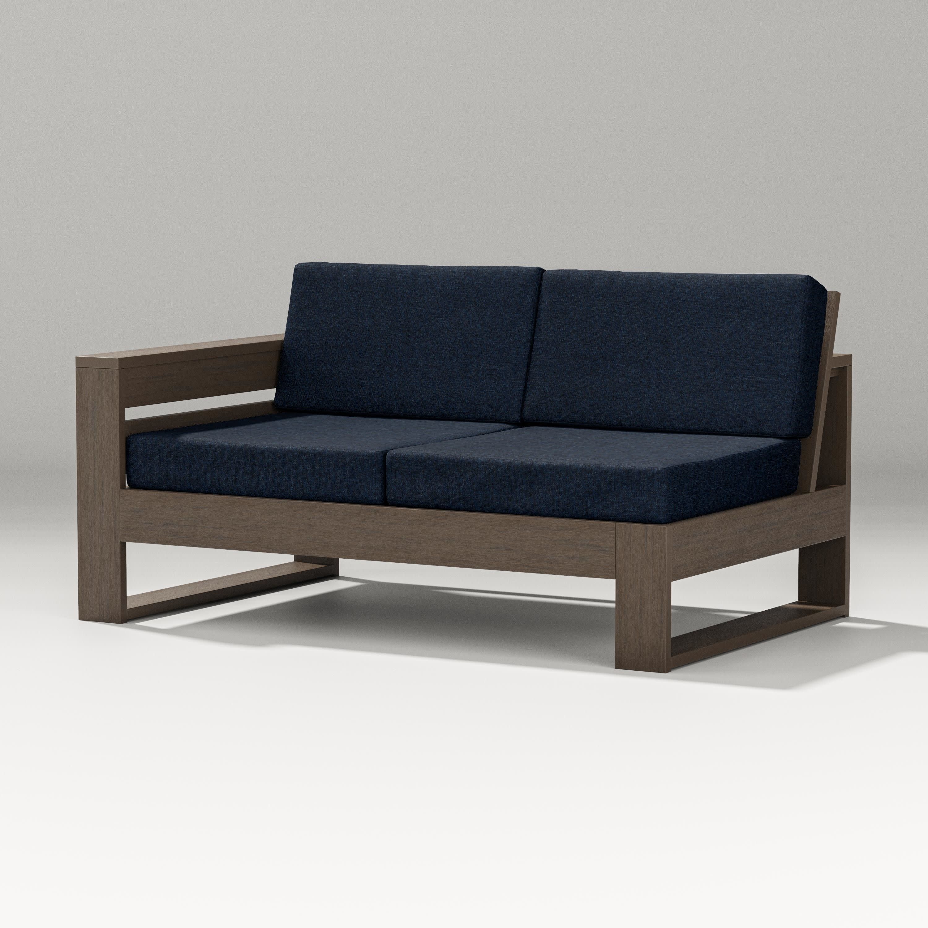Latitude Modular Left Arm Loveseat in Kona / Marine Indigo