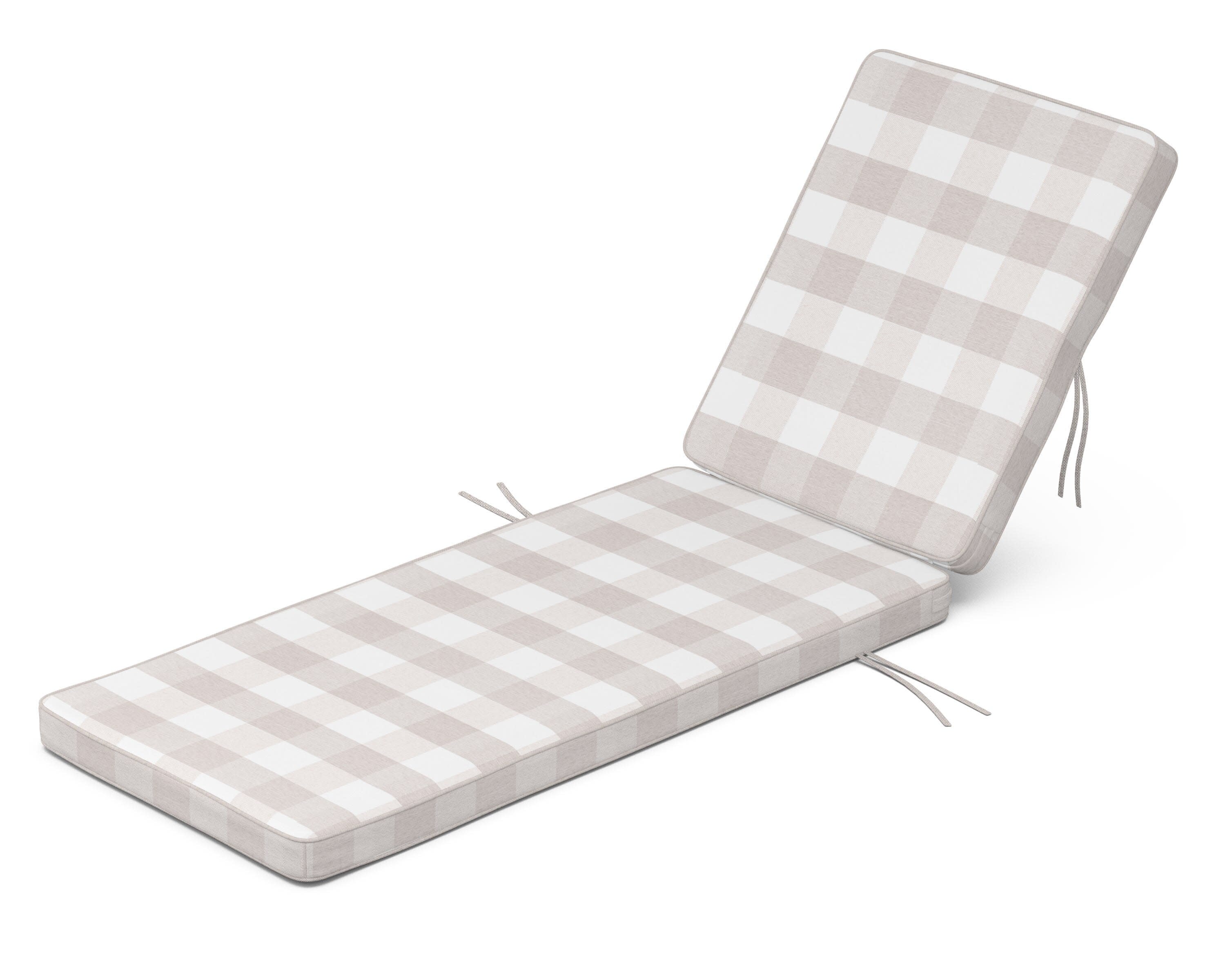 Acadia Chaise Cushion in Buffalo Plaid Dune Burlap