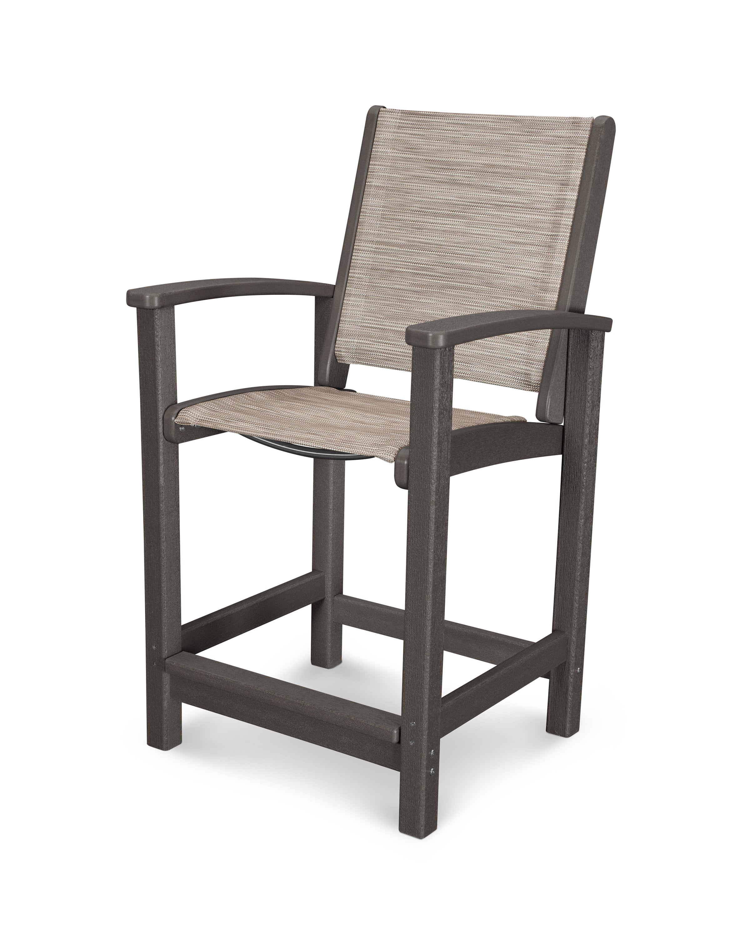 Coastal Counter Chair in Vintage Coffee / Onyx Sling