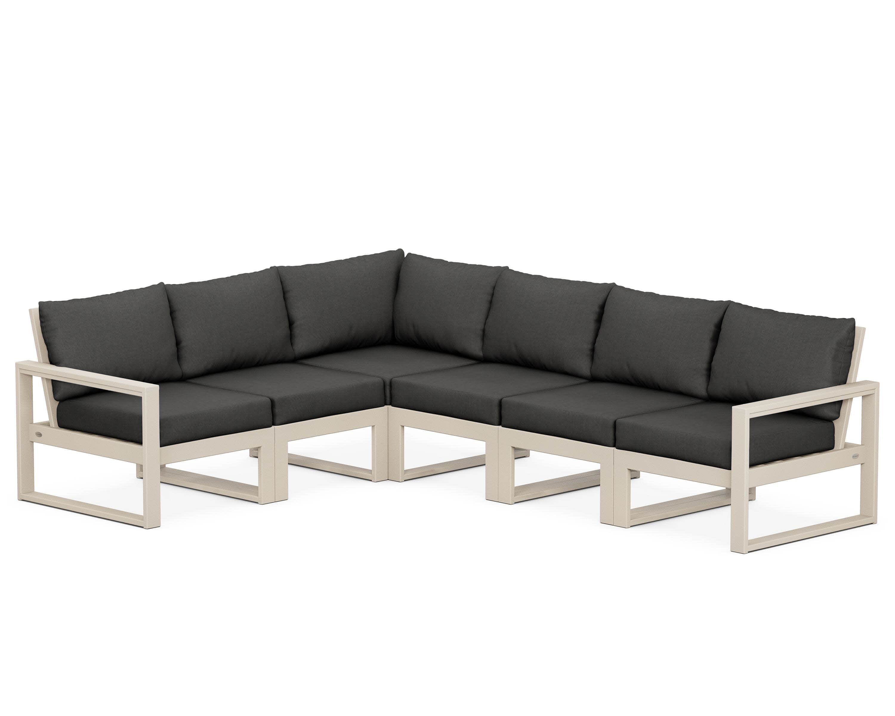 EDGE 6-Piece Modular Deep Seating Set in Sand / Spectrum Carbon