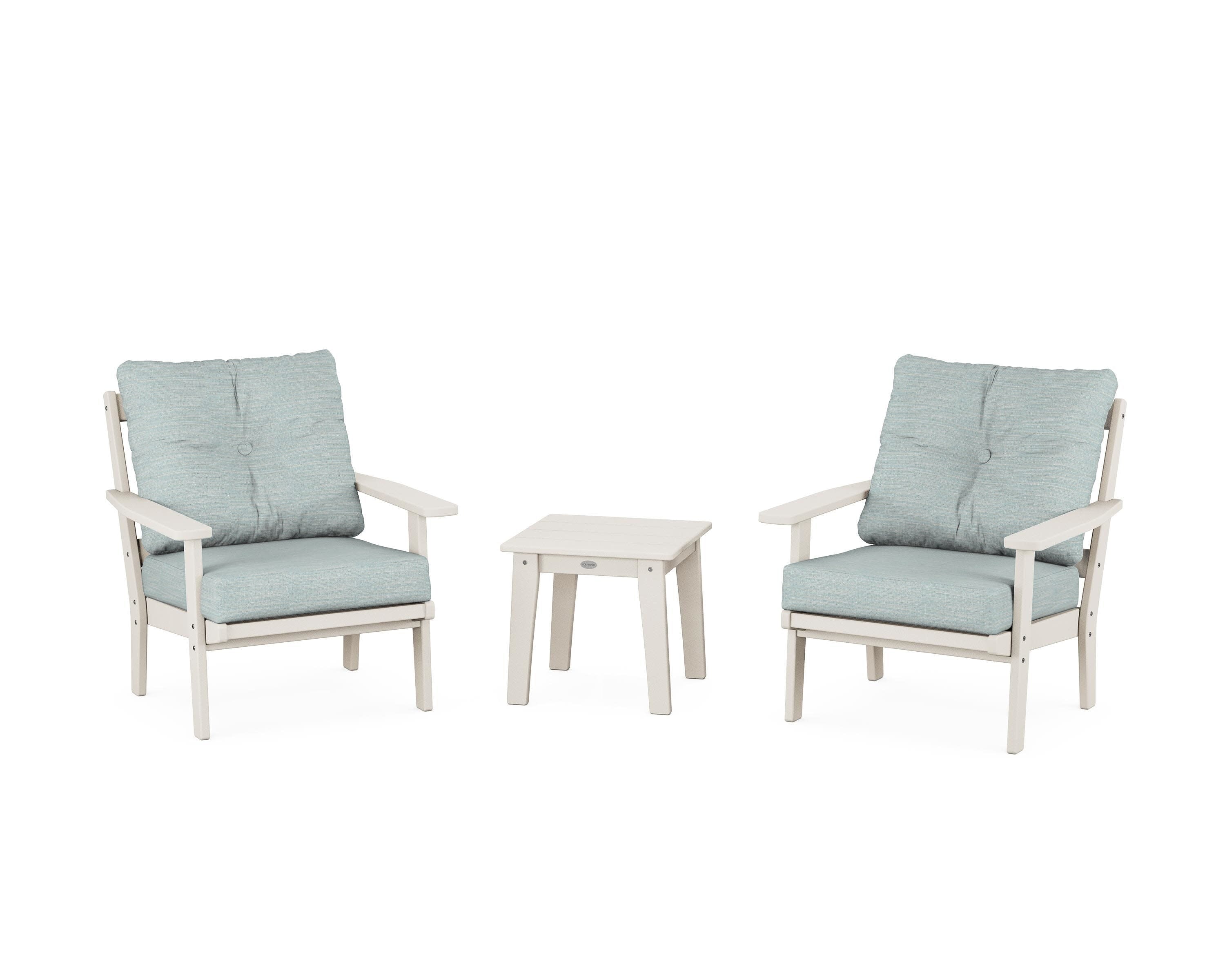 Oxford 3-Piece Deep Seating Set in Sand / Soothe Mist