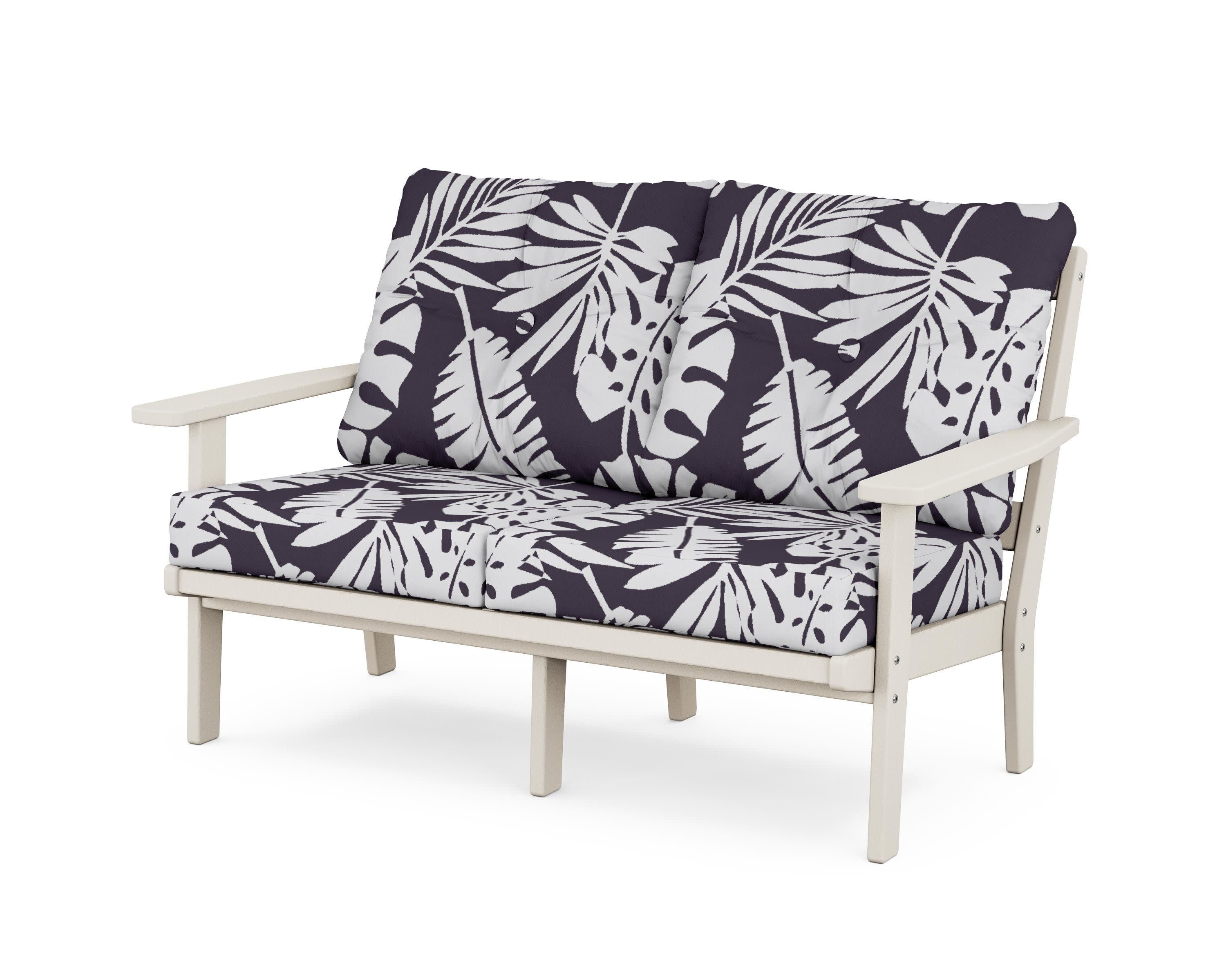 Oxford Deep SeatingLoveseat in Sand / Leaf Navy