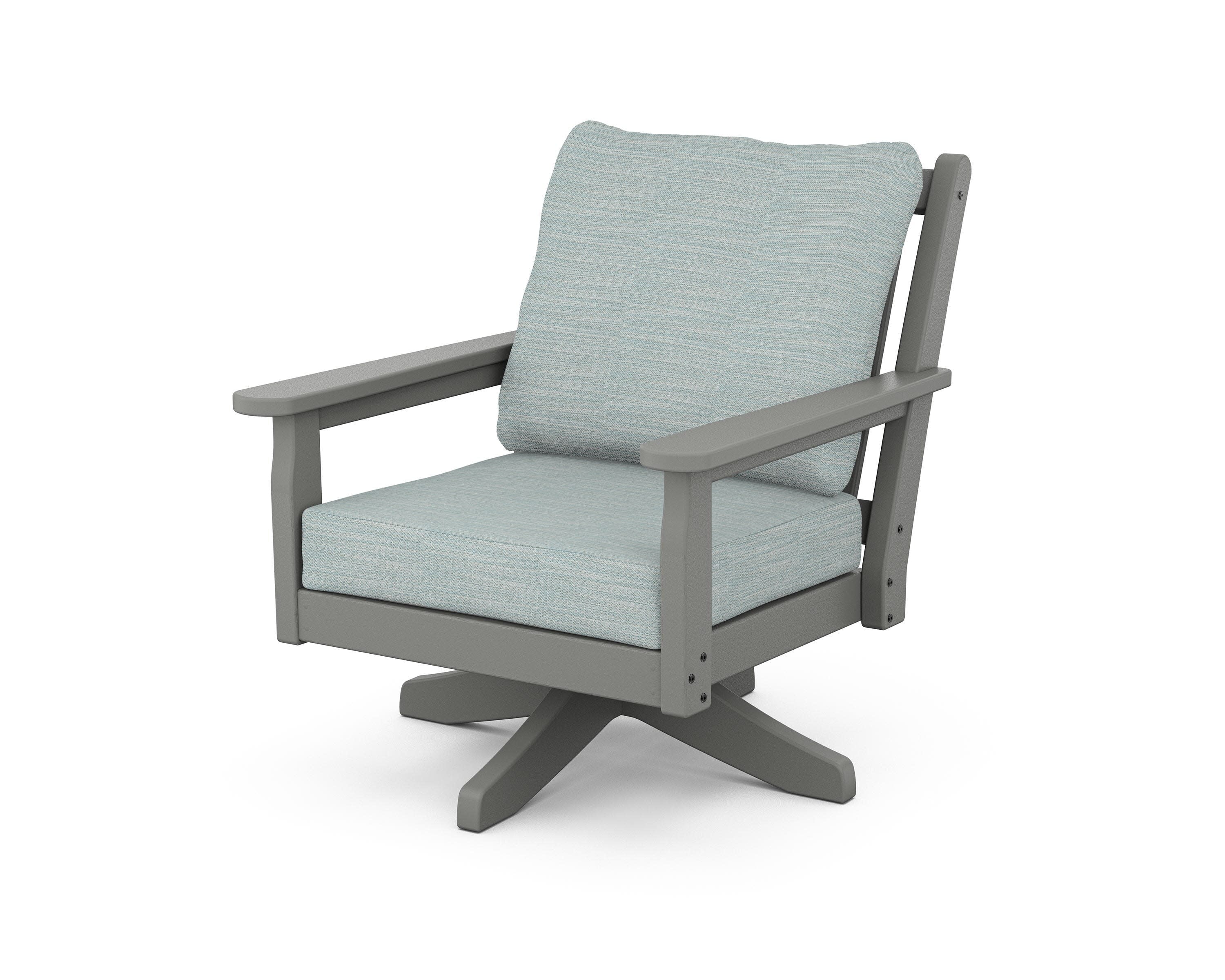 Chippendale Deep Seating Swivel Chair in Slate Grey / Soothe Mist
