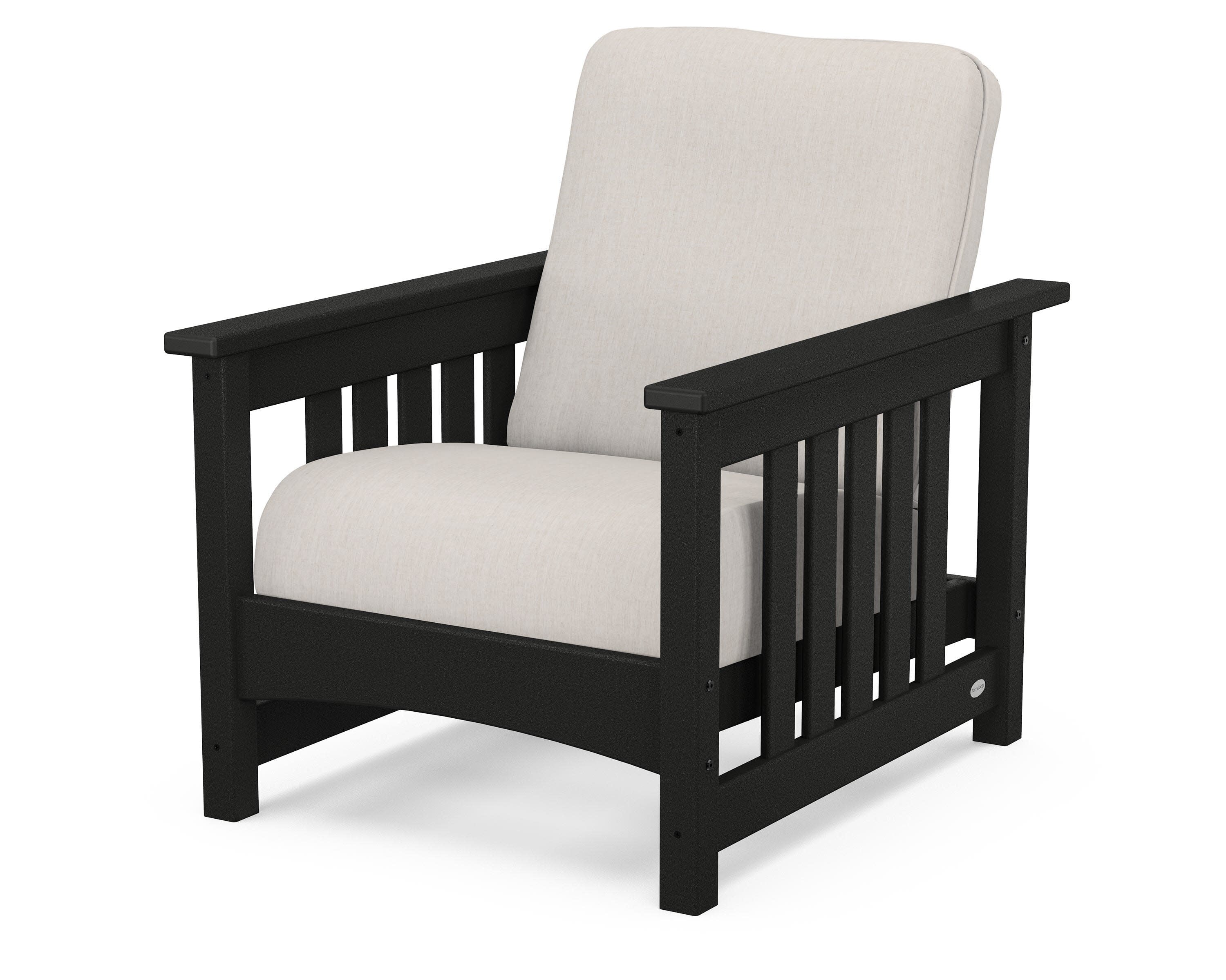 Club Mission Chair in Black / Cast Ash