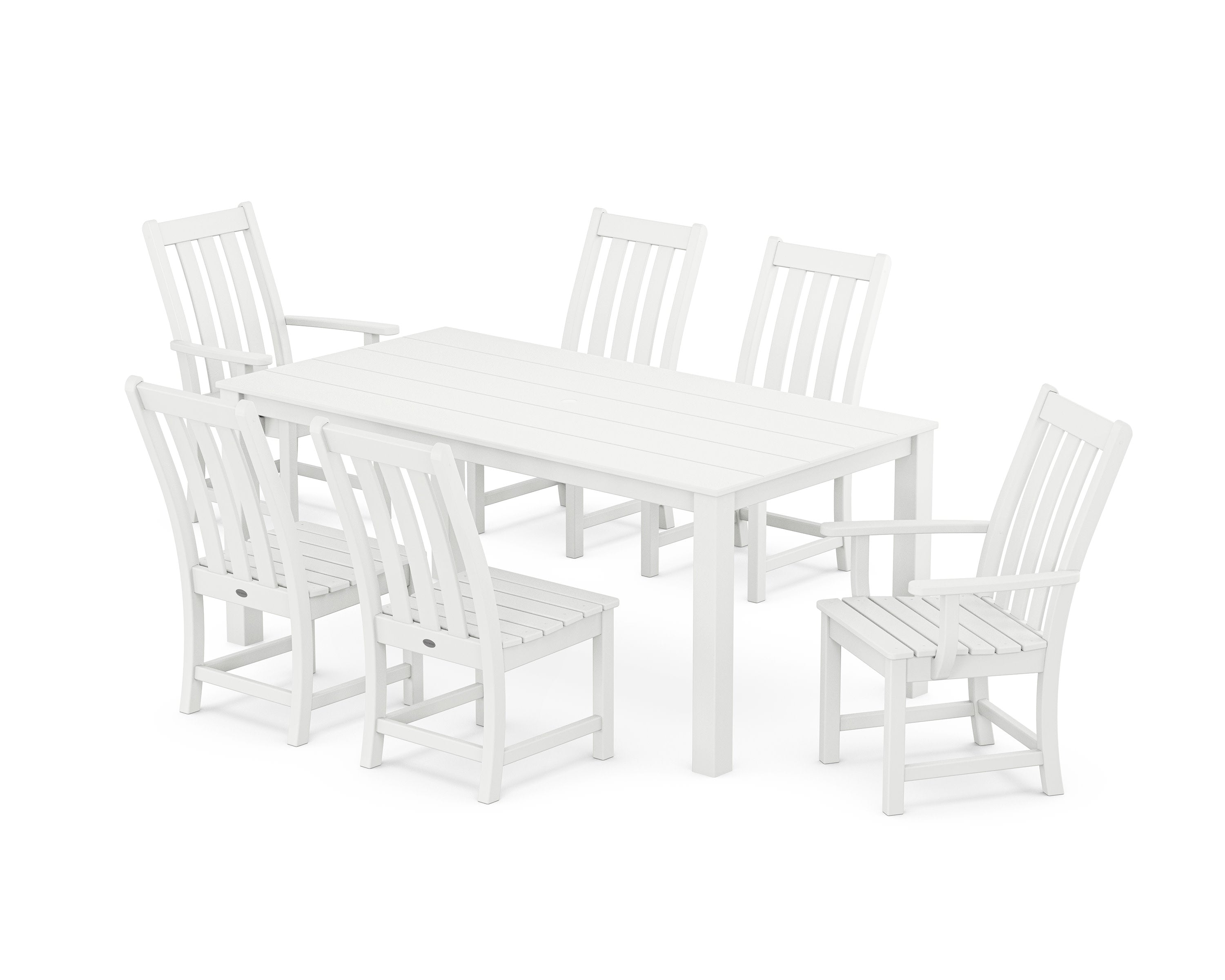 Vineyard 7-Piece Parsons Dining Set in White