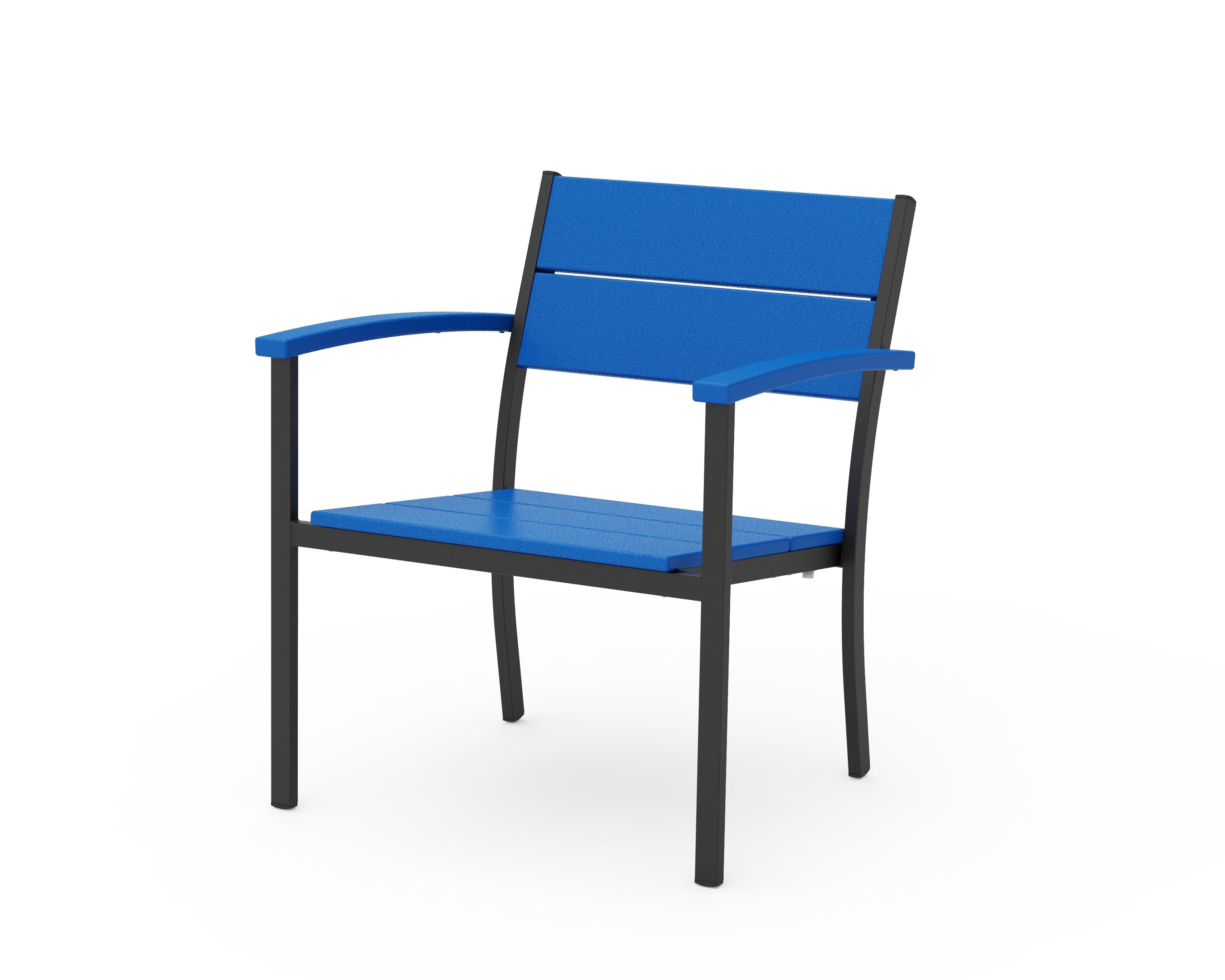 Main Street Stacking Lounge Arm Chair in Black / Pacific Blue
