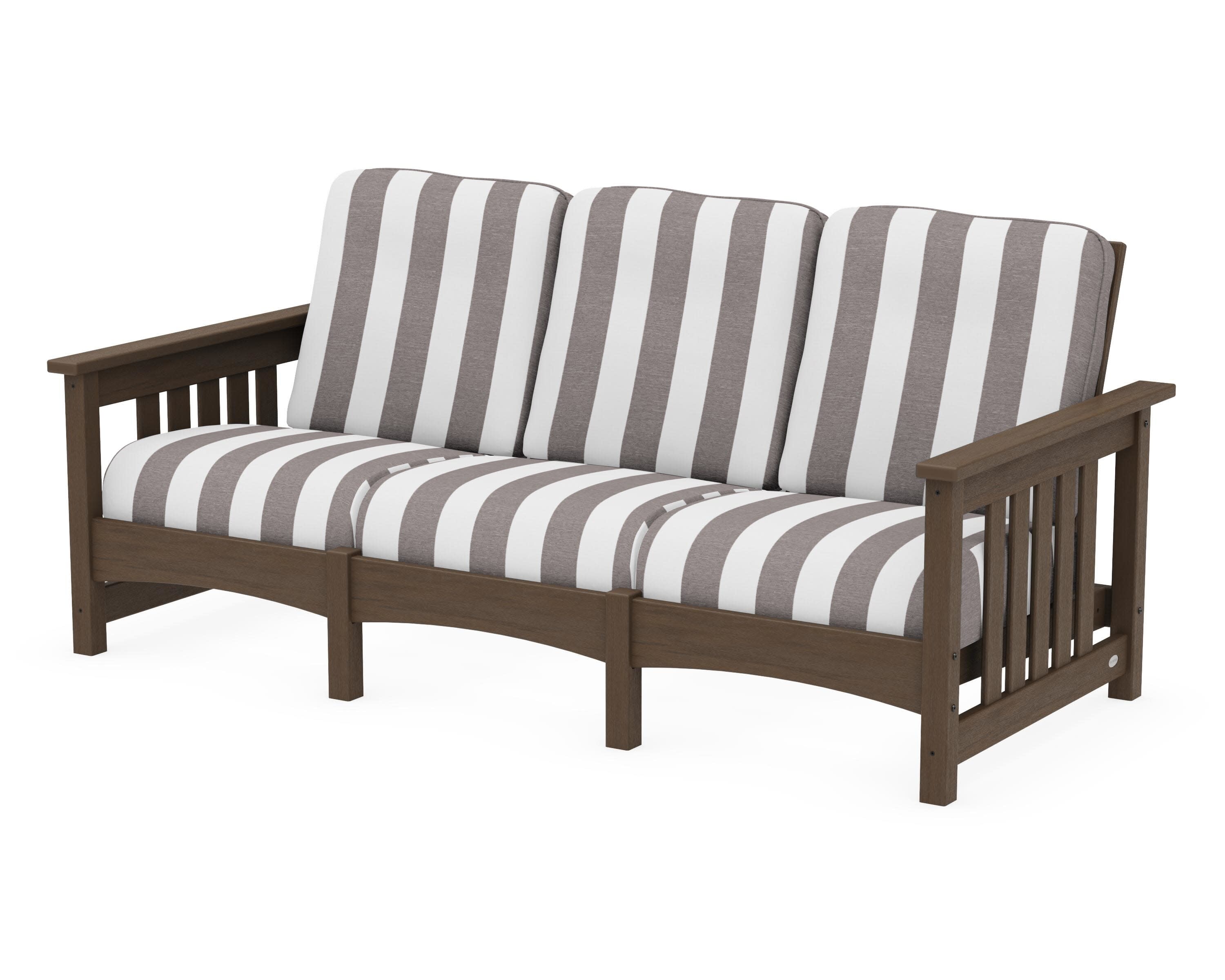 Club Mission Sofa in Kona / Cabana Stripe Grey Mist