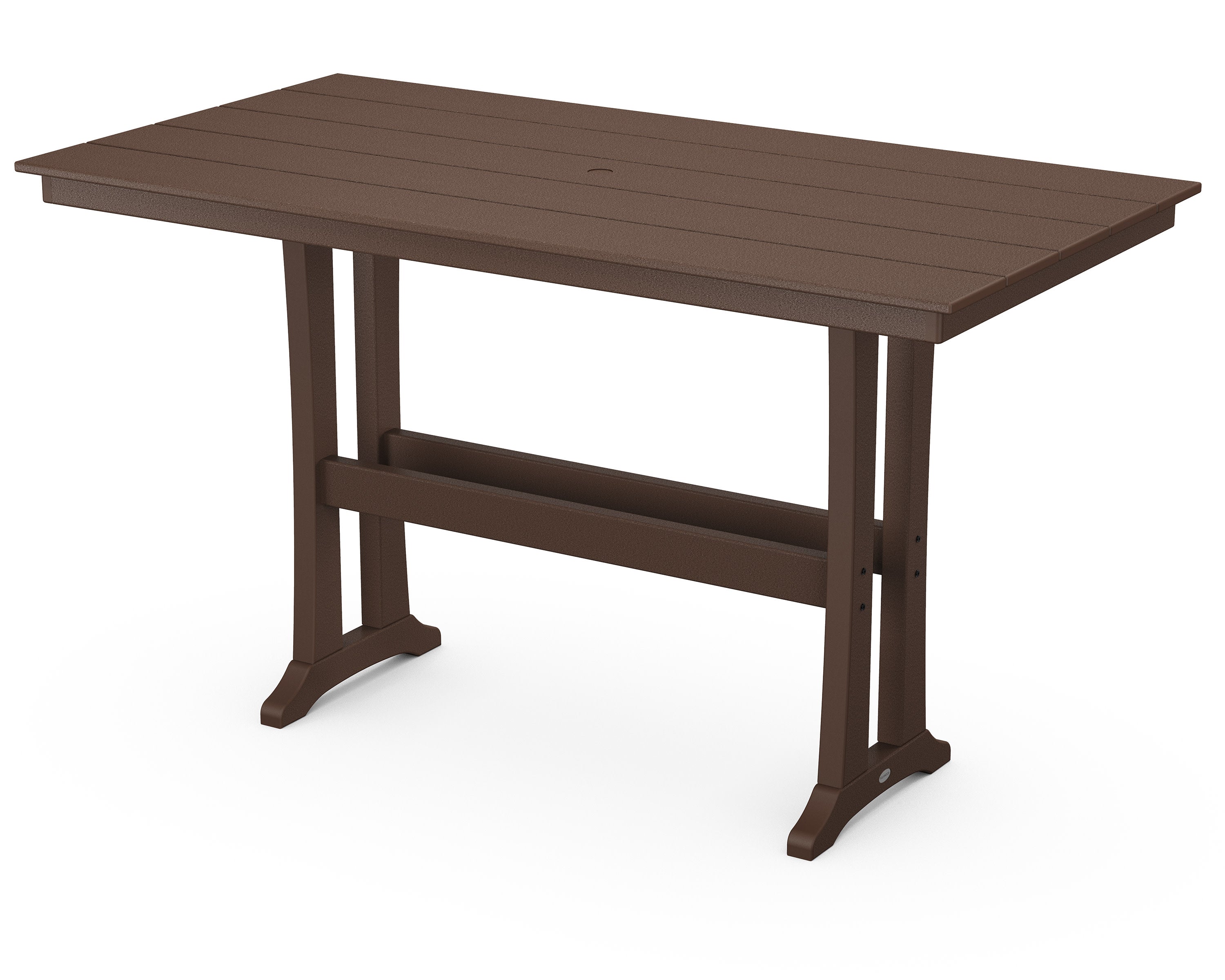 Farmhouse Trestle 37" x 72" Bar Table in Mahogany