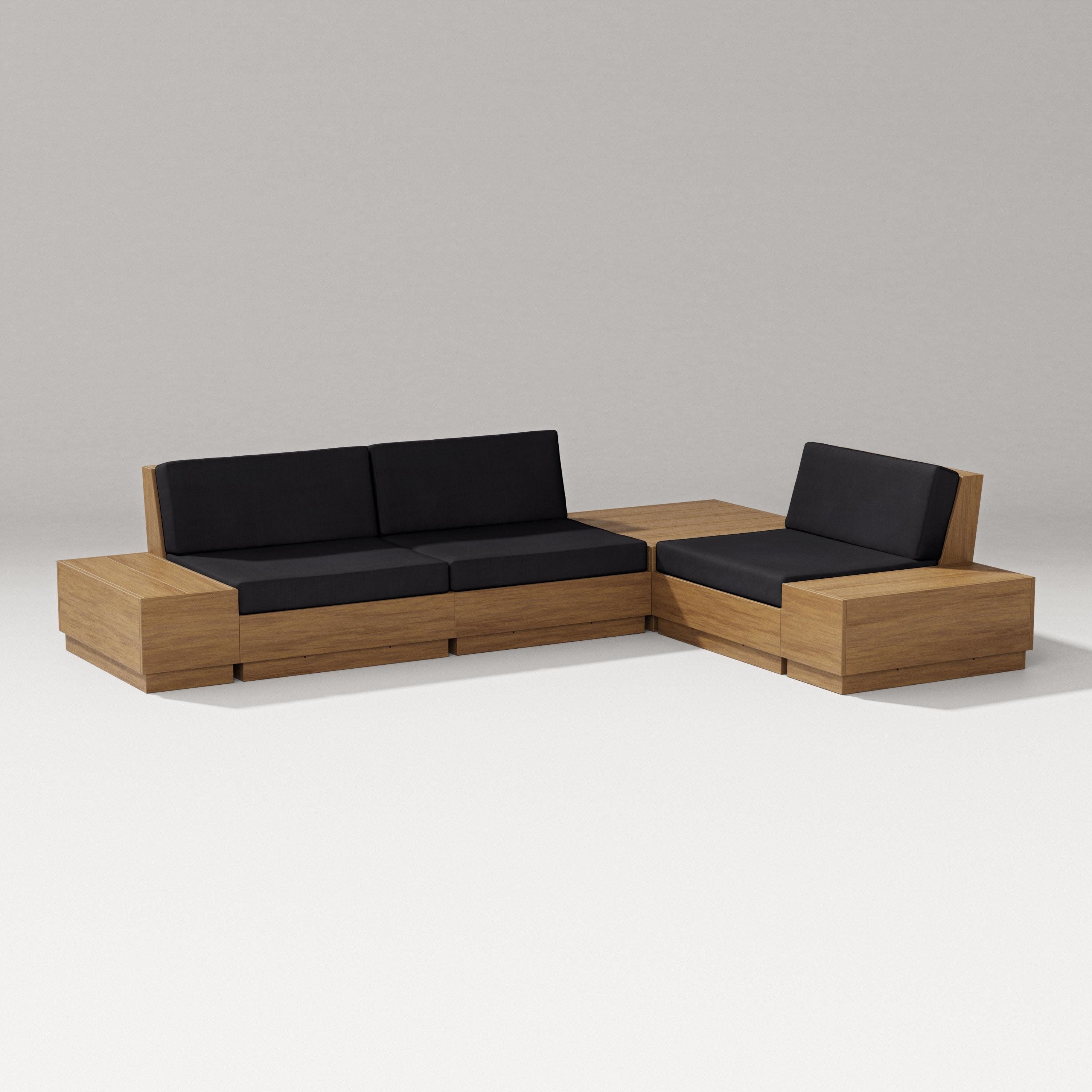 Elevate 6-Piece Corner Sectional in Natural / Midnight Linen