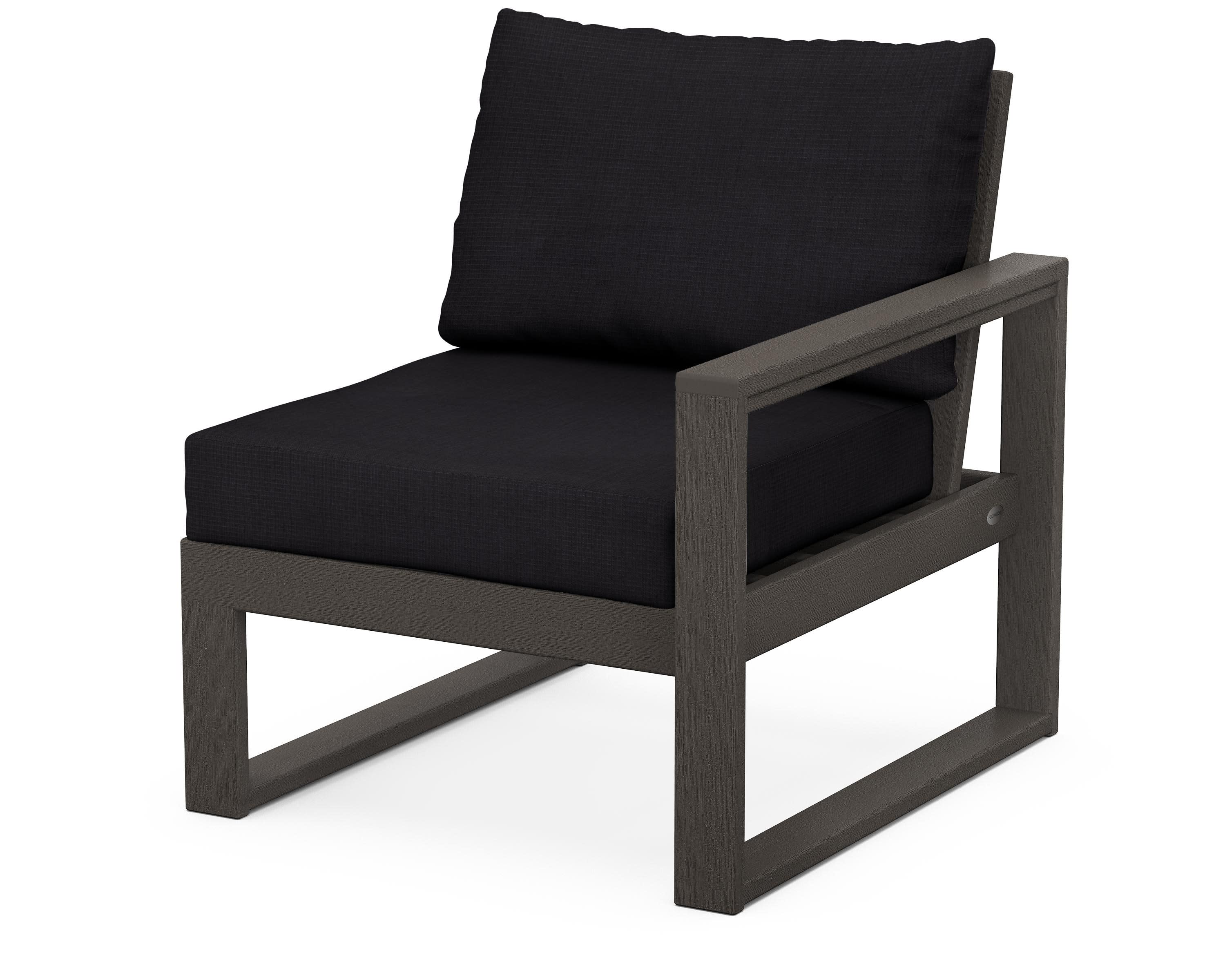 EDGE Modular Right Arm Chair in Vintage Coffee / Midnight Linen