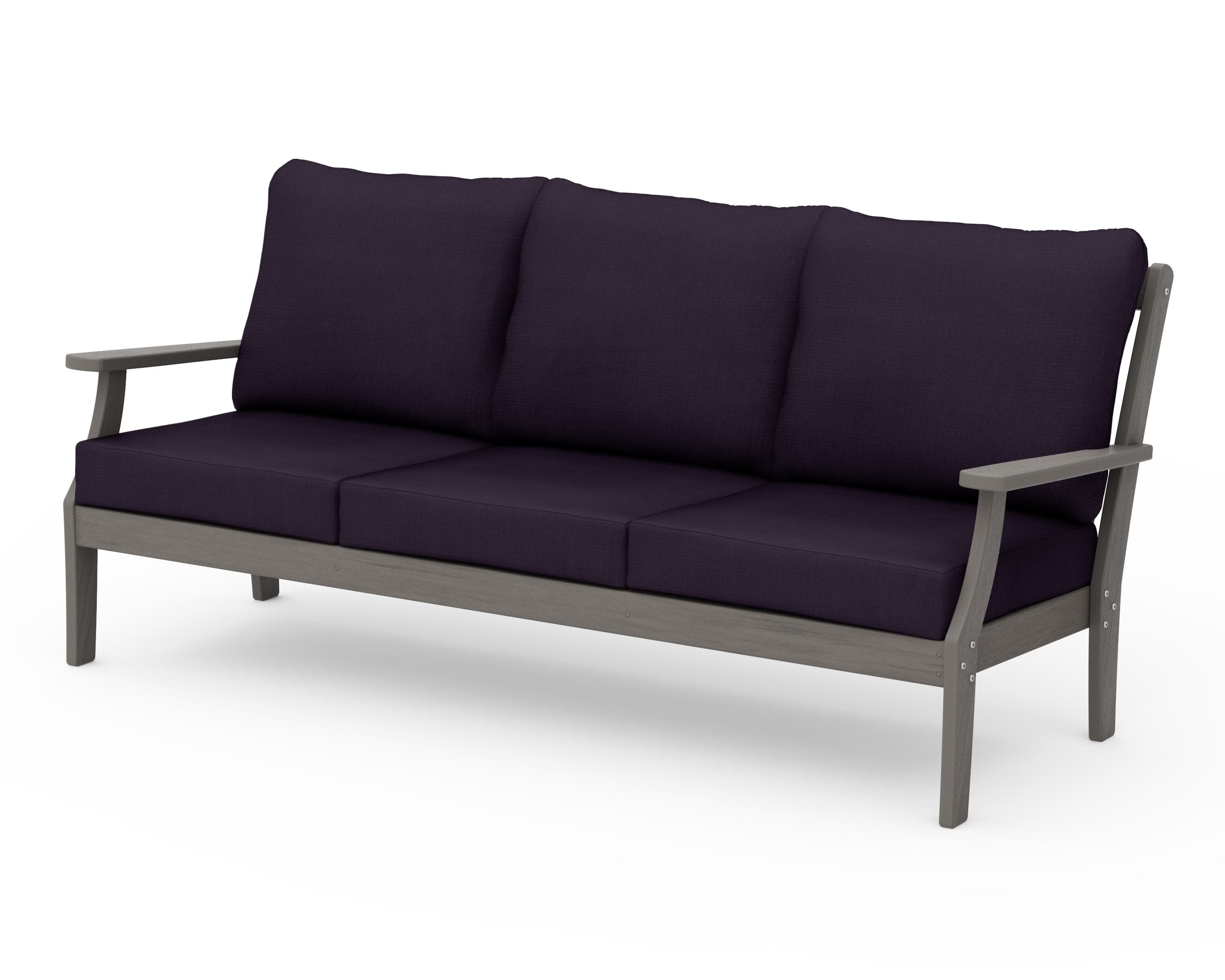 Braxton Deep Seating Sofa in Driftwood / Navy Linen