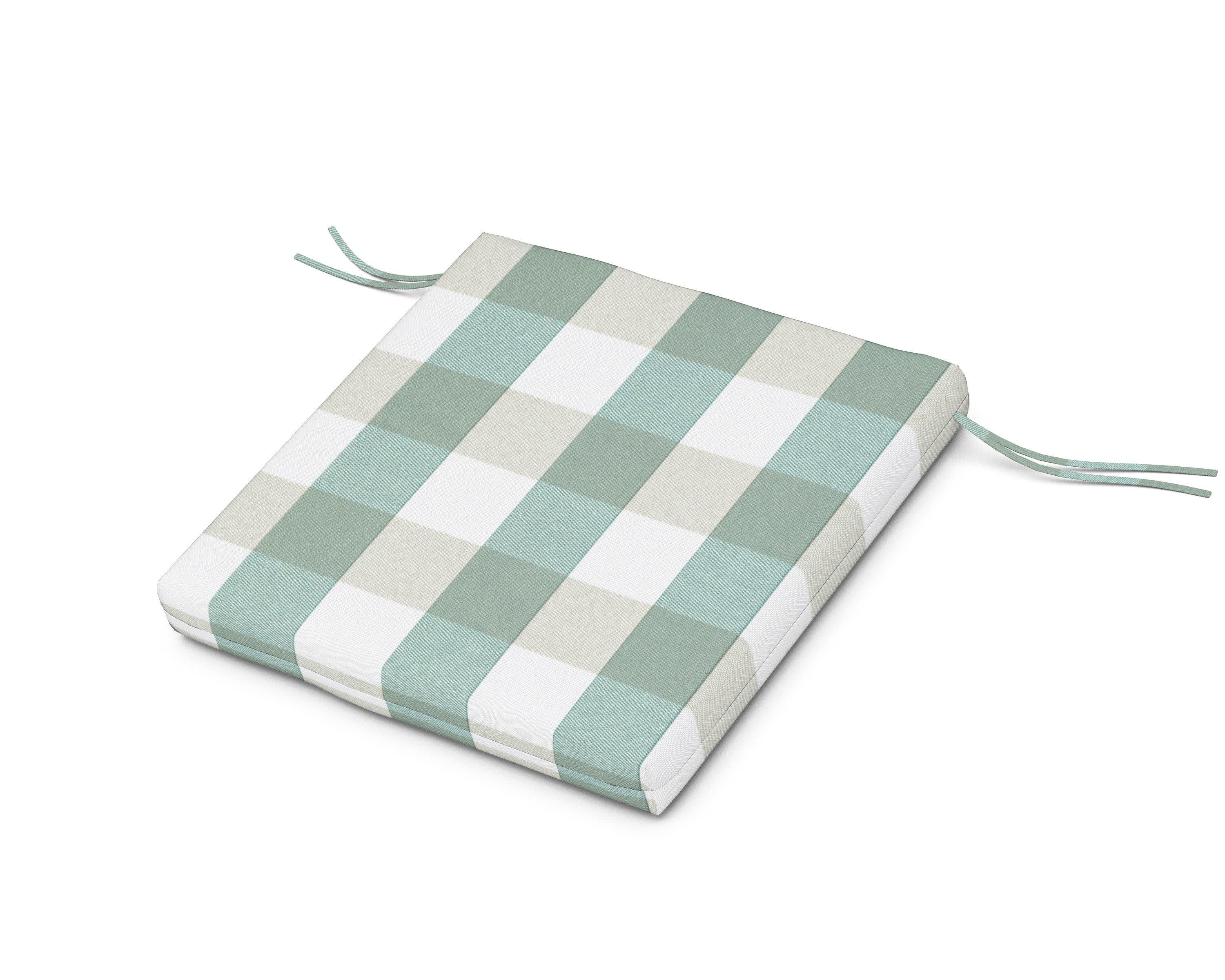 Seat Cushion 21.5"D x 21"W x 2.5"H in Buffalo Plaid Glacier Spa