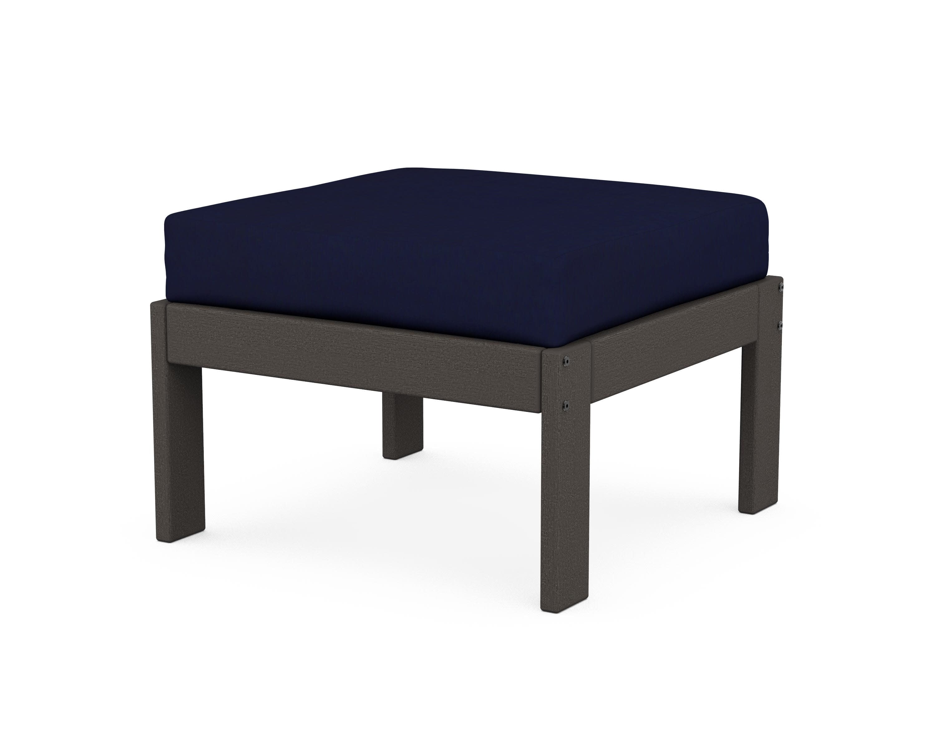 Vineyard Modular Ottoman in Vintage Coffee / Navy