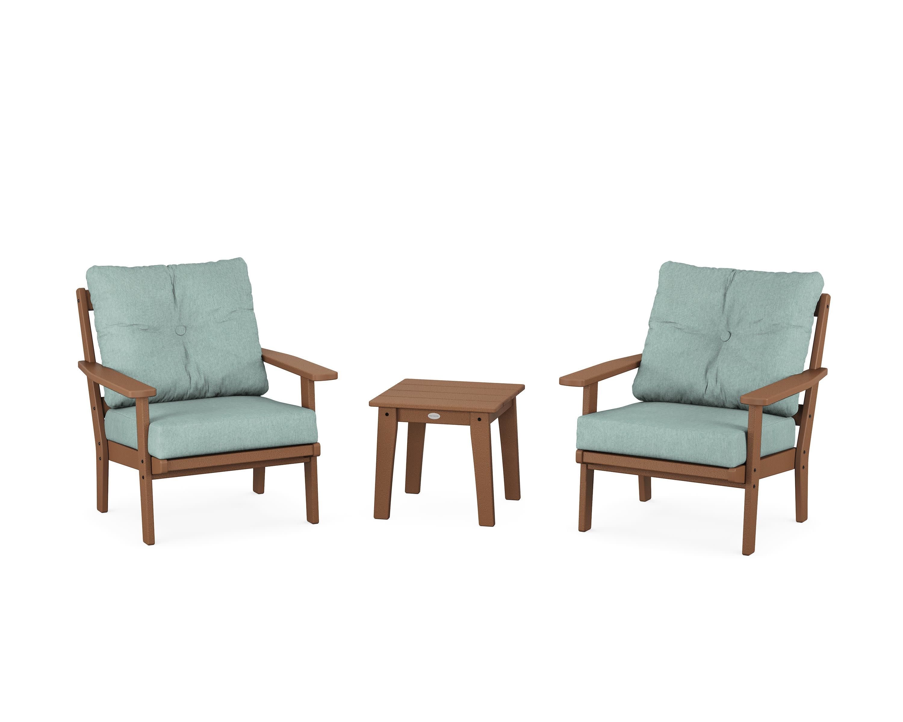 Oxford 3-Piece Deep Seating Set in Teak / Glacier Spa