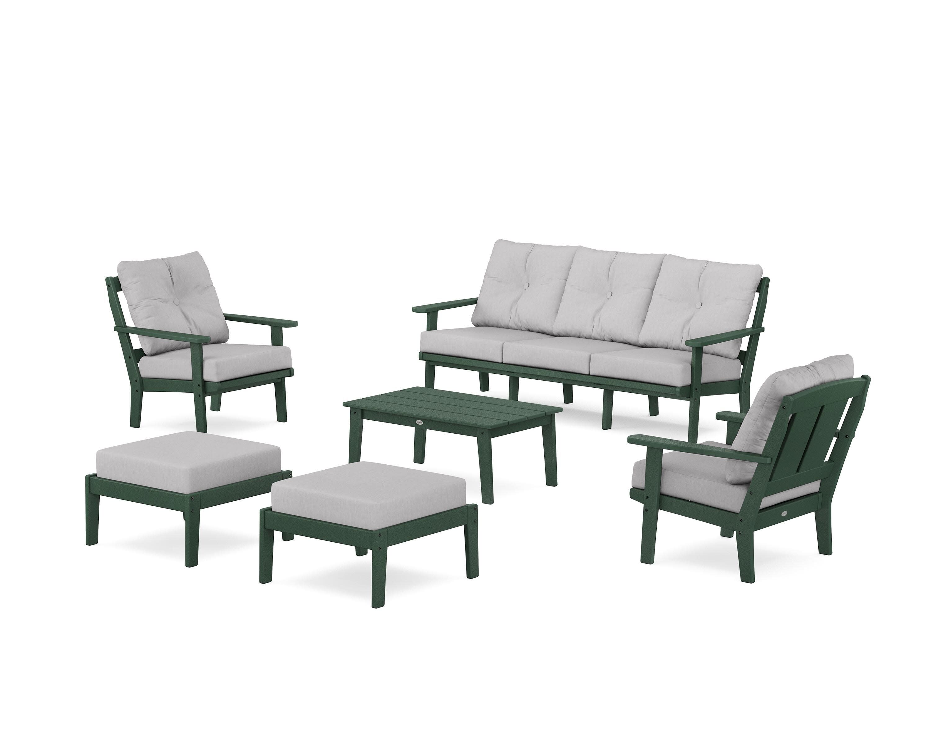 Mission 6-Piece Lounge Sofa Set in Green / Granite