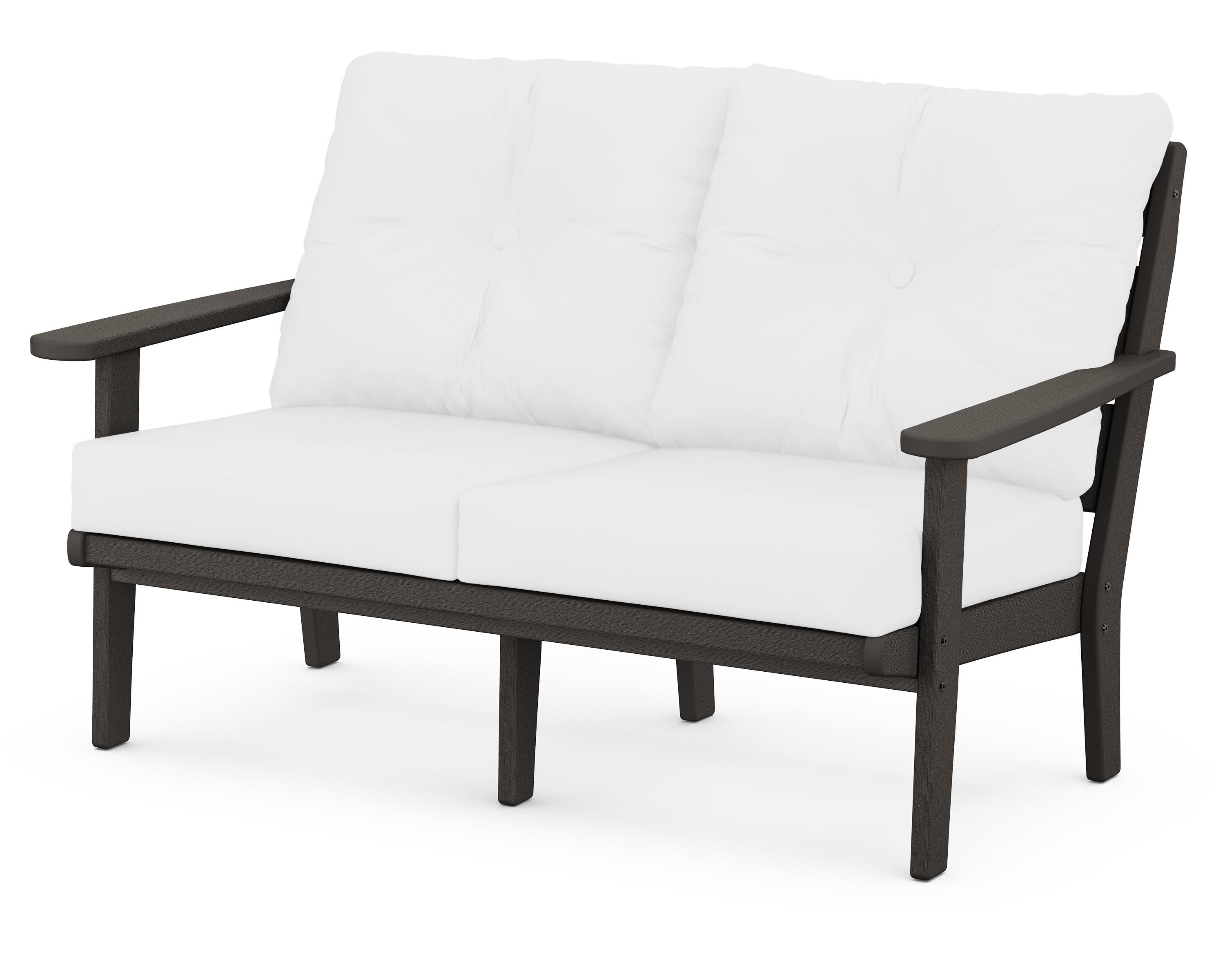 Lakeside Deep Seating Loveseat in Vintage Coffee / Natural