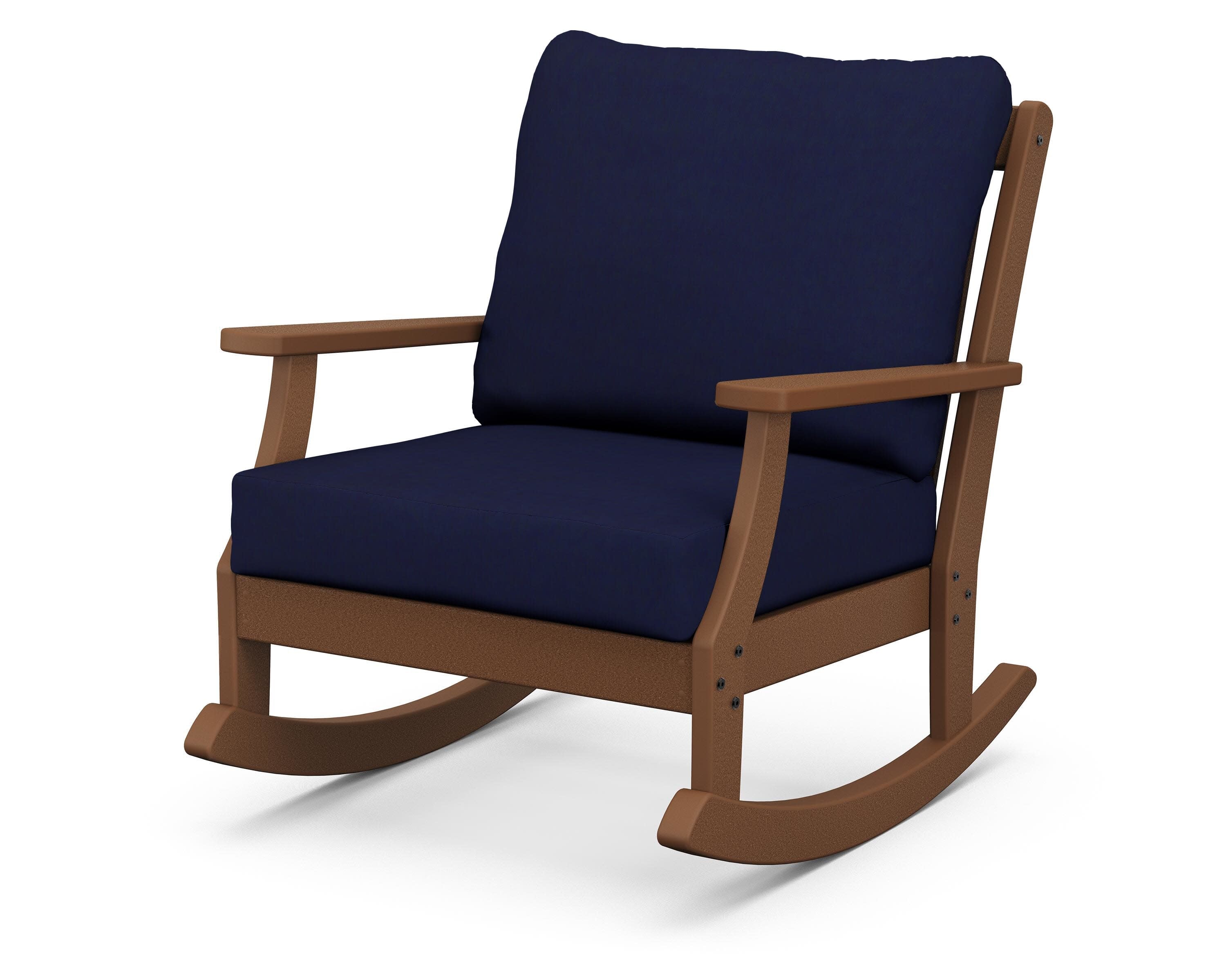 Braxton Deep Seating Rocking Chair in Teak / Navy