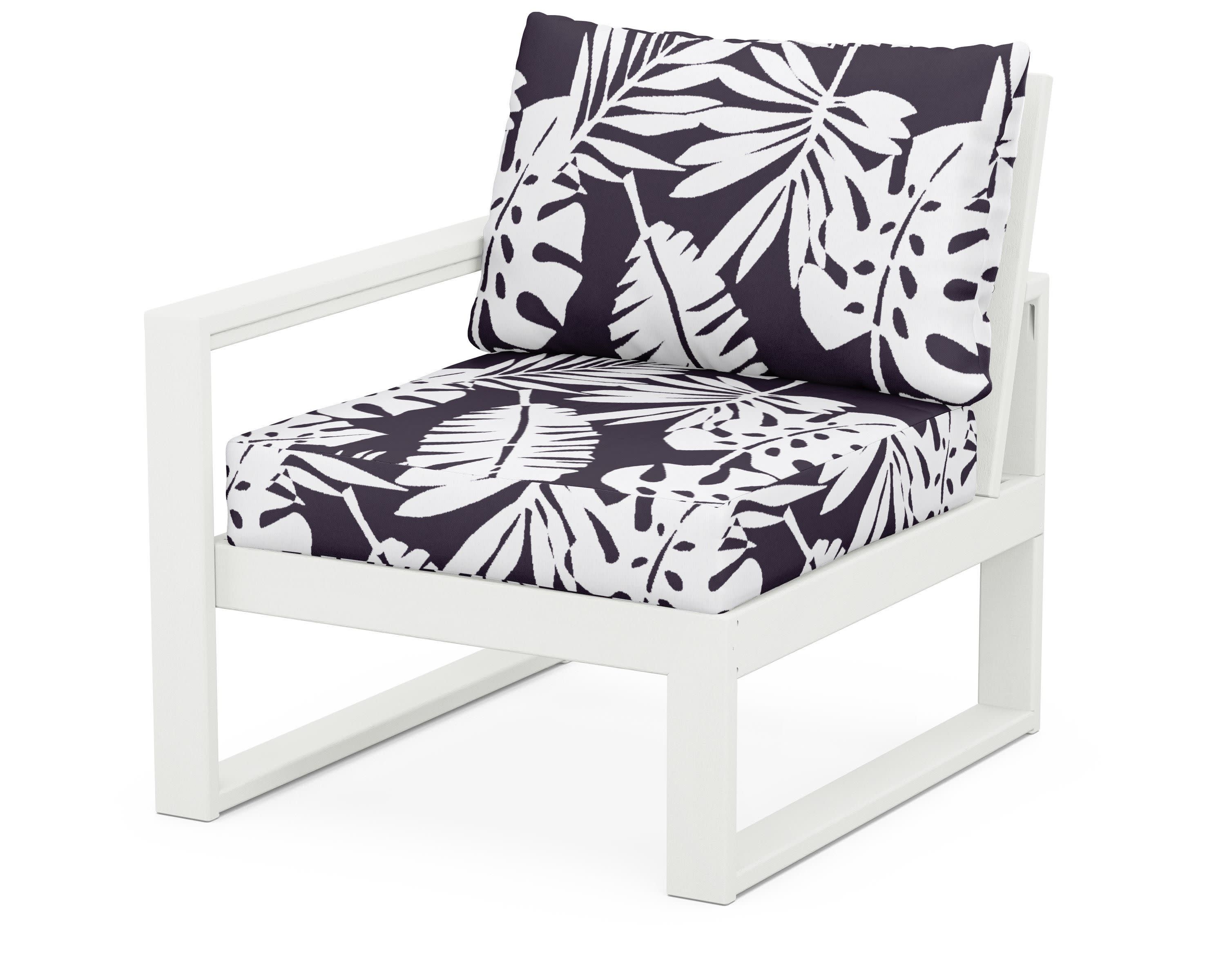 EDGE Modular Left Arm Chair in Vintage White / Leaf Navy