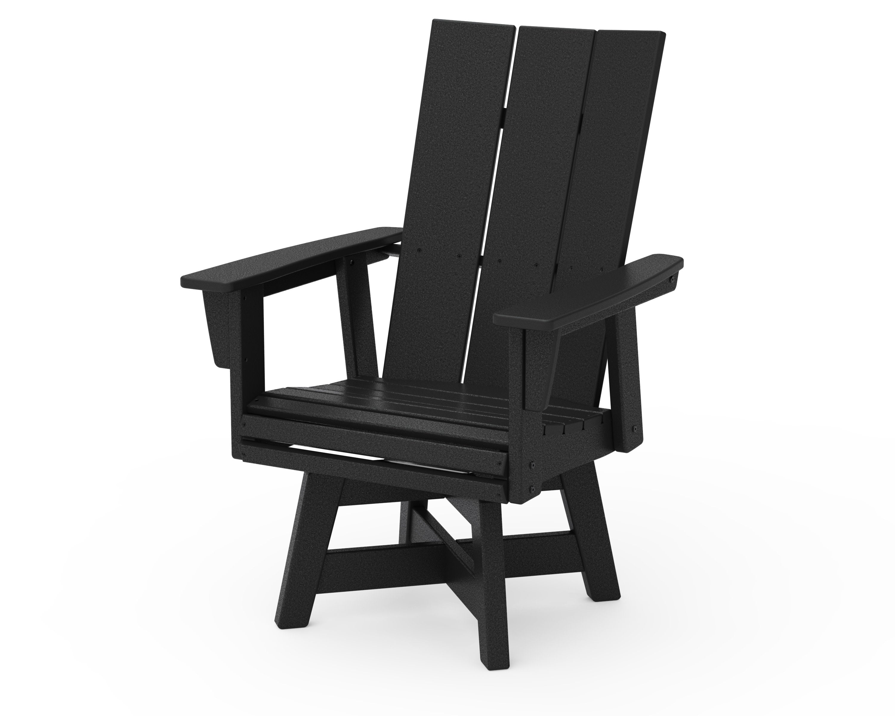 Modern Curveback Adirondack Swivel Dining Chair in Black