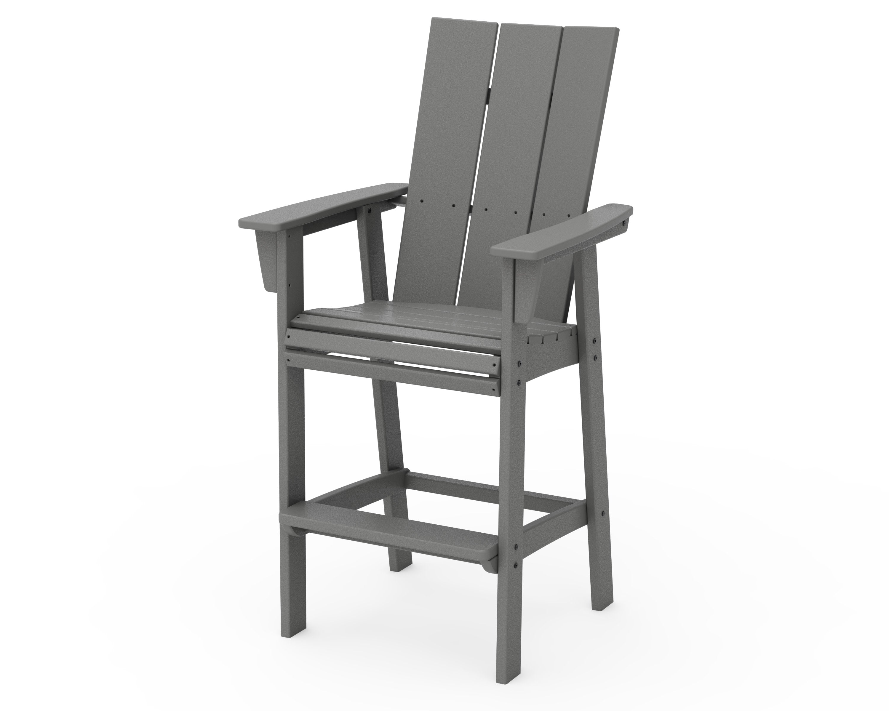 Modern Curveback Adirondack Bar Chair in Slate Grey