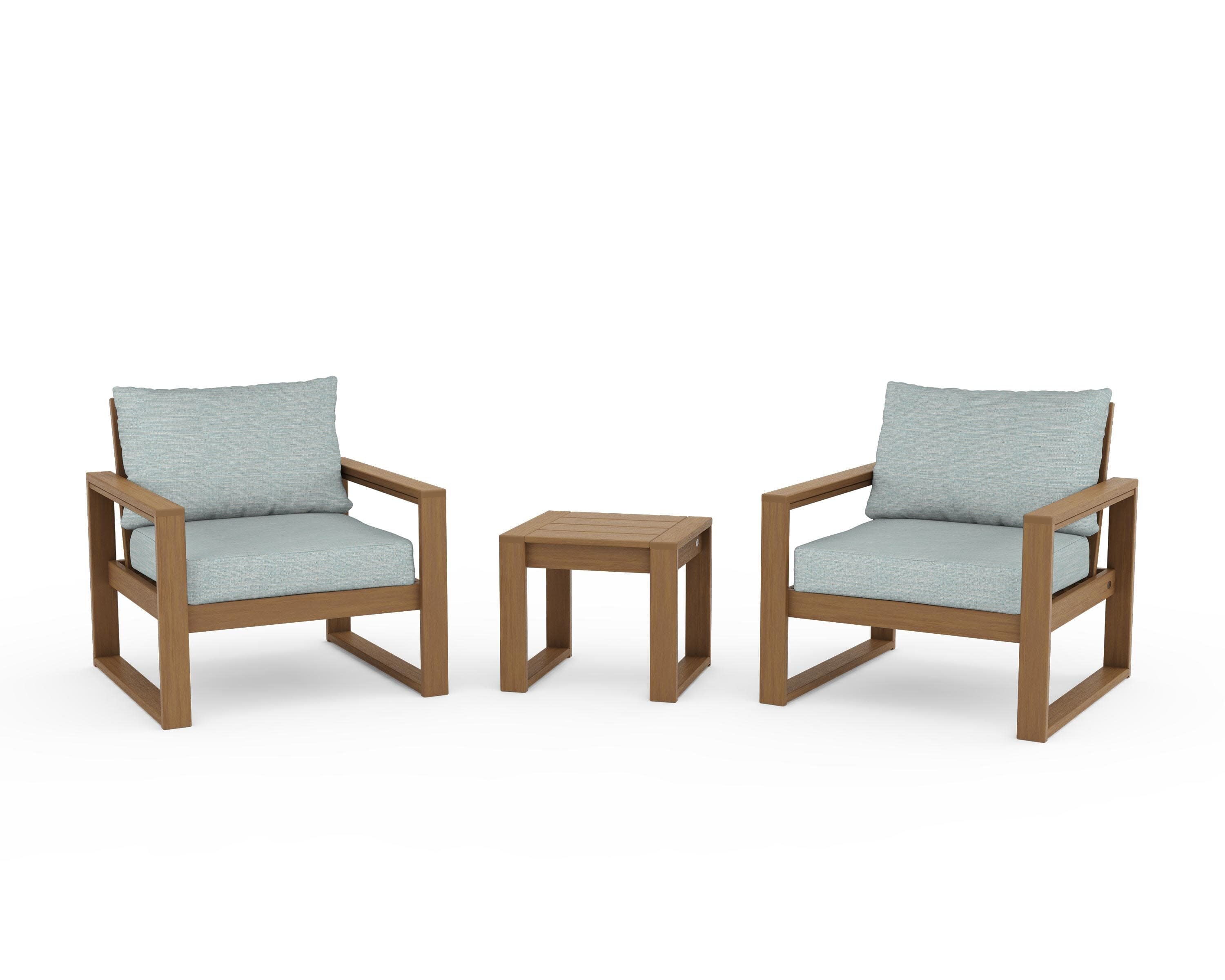EDGE Sectional 3-Piece Deep Seating Set in Natural / Soothe Mist