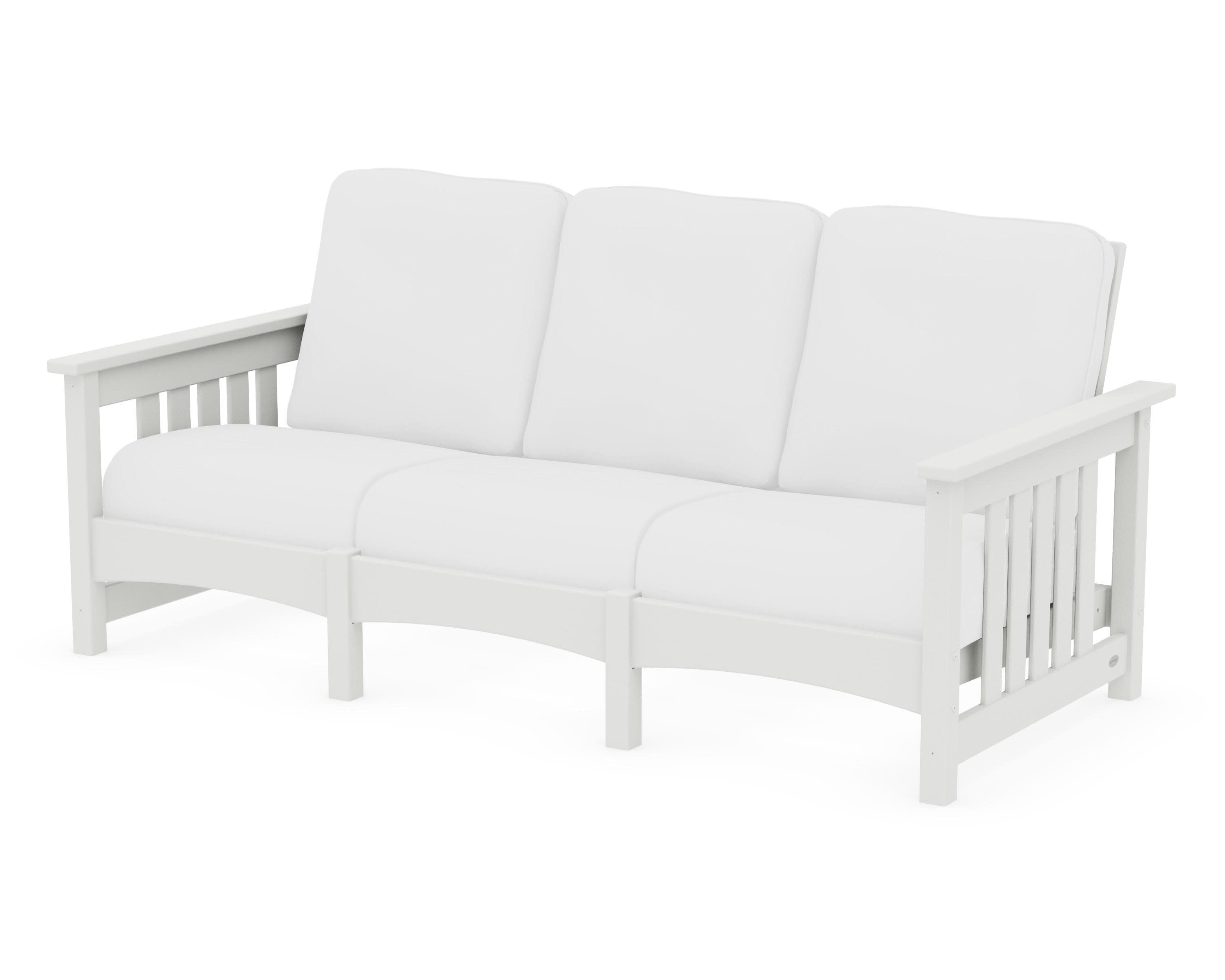 Club Mission Sofa in Vintage White / Natural