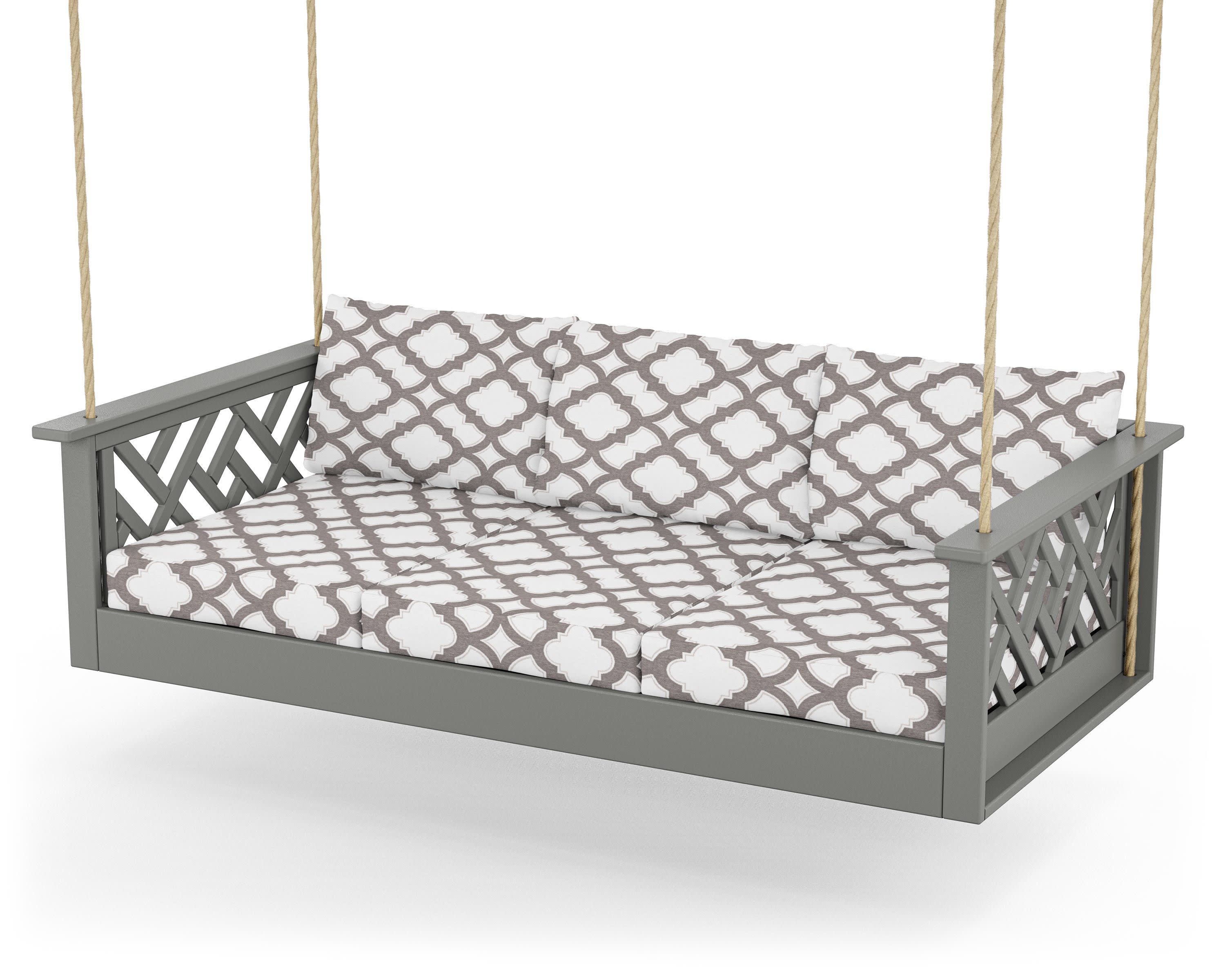 Chippendale Daybed Swing in Slate Grey / Trellis Grey Mist