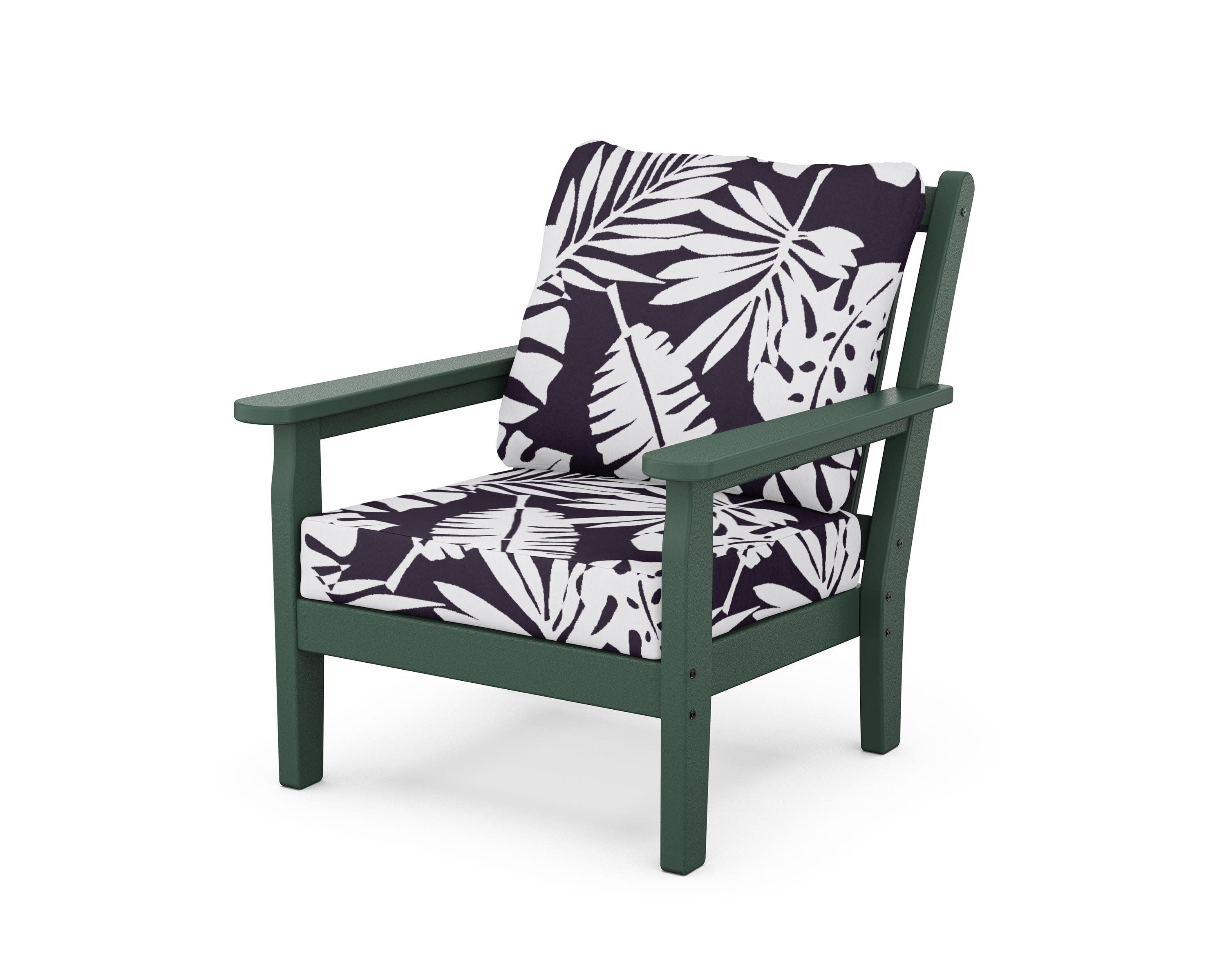 Chippendale Deep Seating Chair in Green / Leaf Navy
