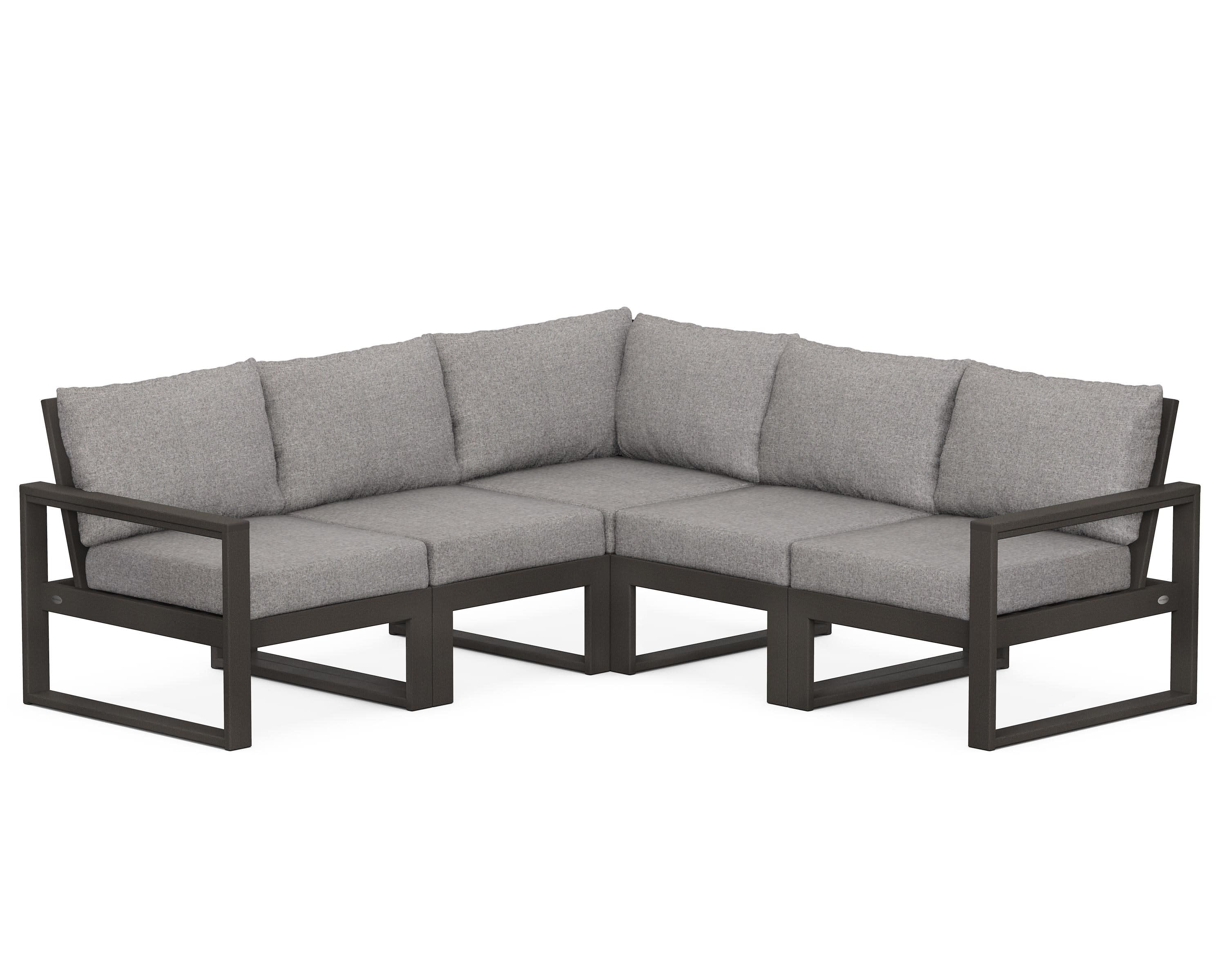 EDGE 5-Piece Modular Deep Seating Set in Vintage Coffee / Grey Mist