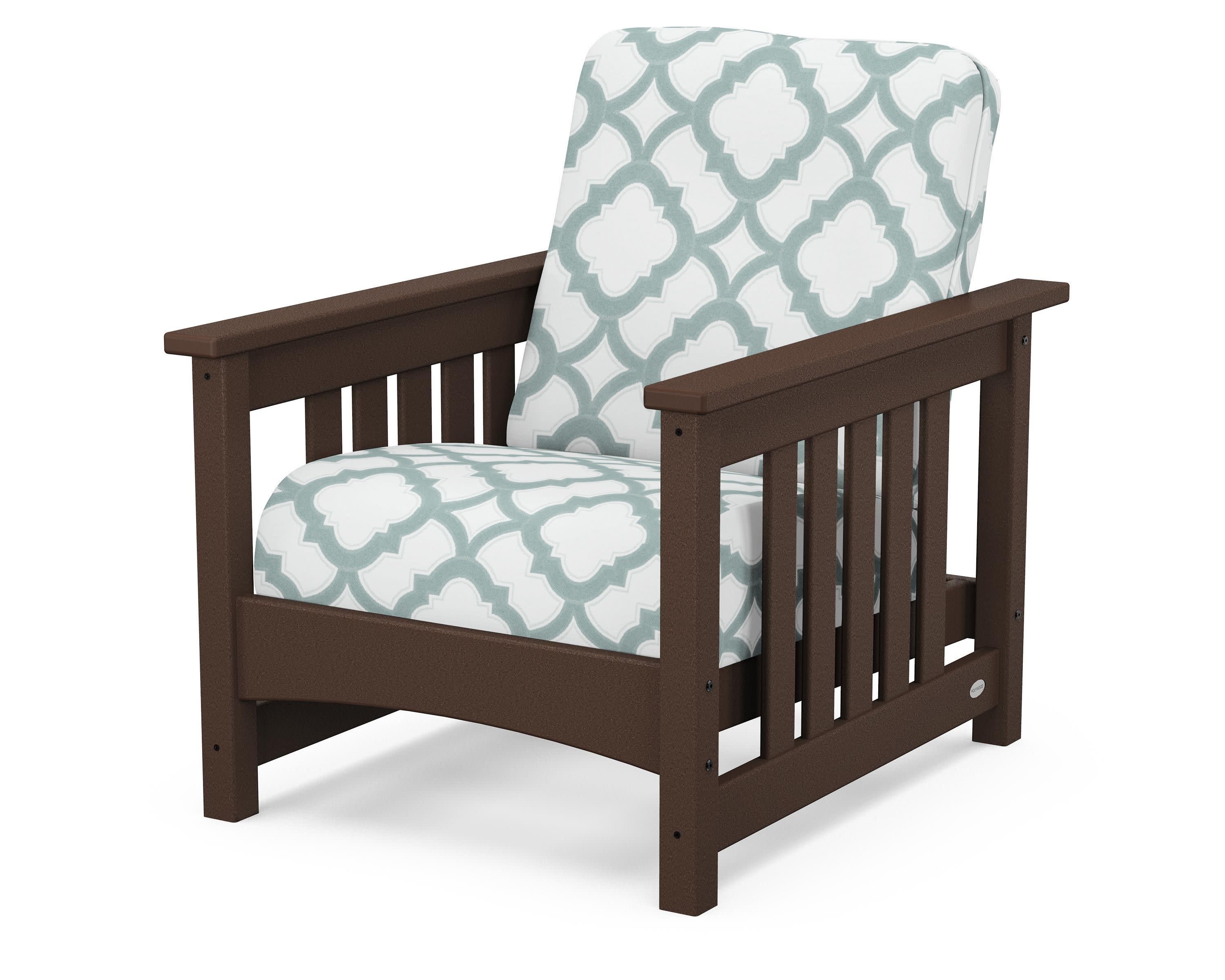 Club Mission Chair in Mahogany / Trellis Glacier Spa