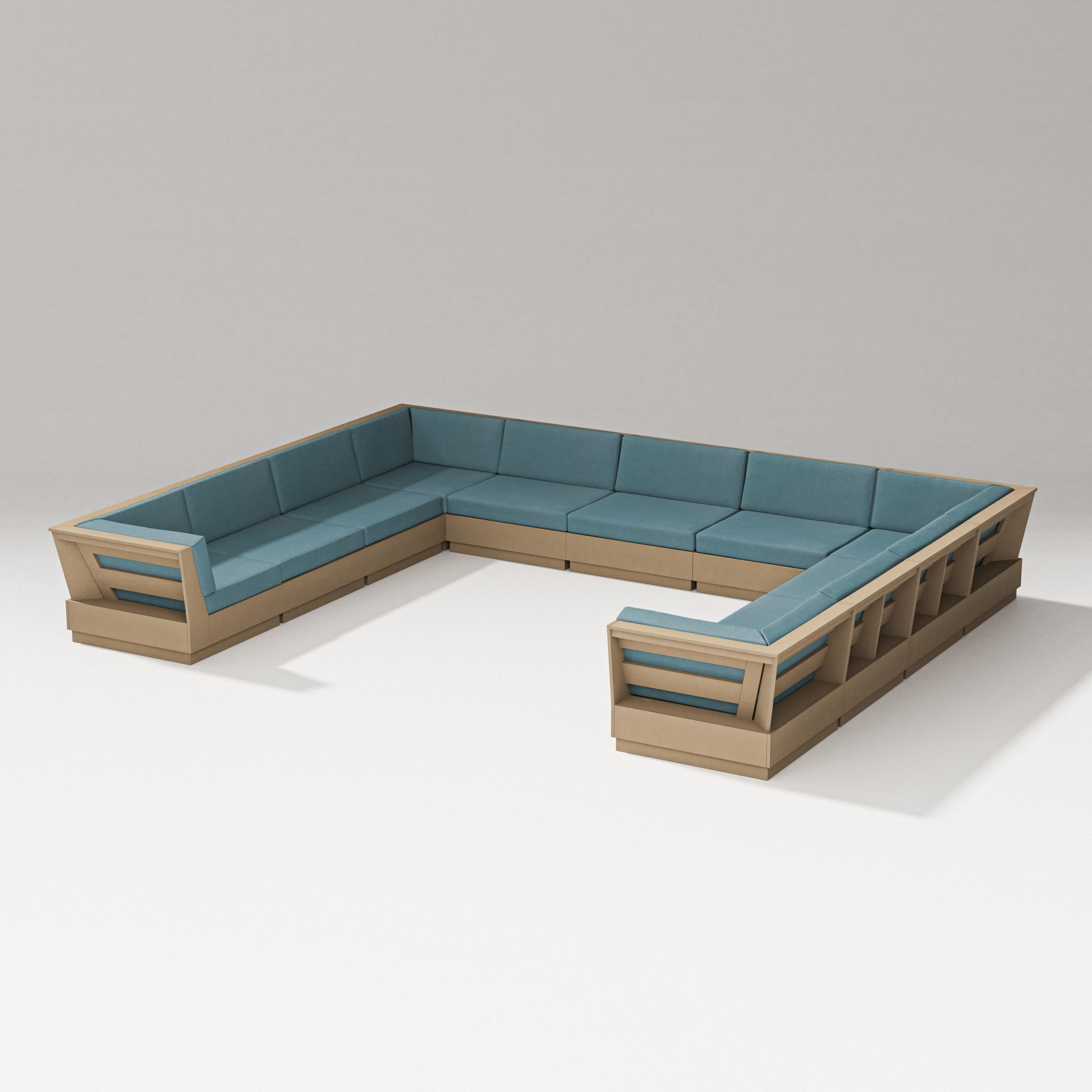 Elevate Large U-Shaped Sectional in Vintage Sahara / Ocean Teal
