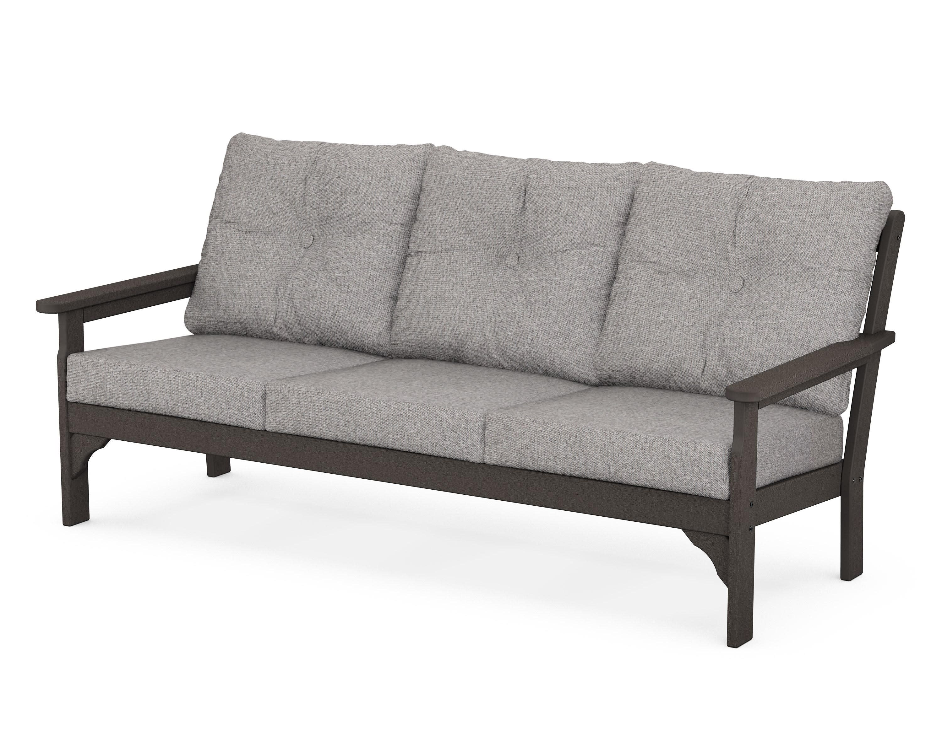 Vineyard Deep Seating Sofa in Vintage Coffee / Grey Mist
