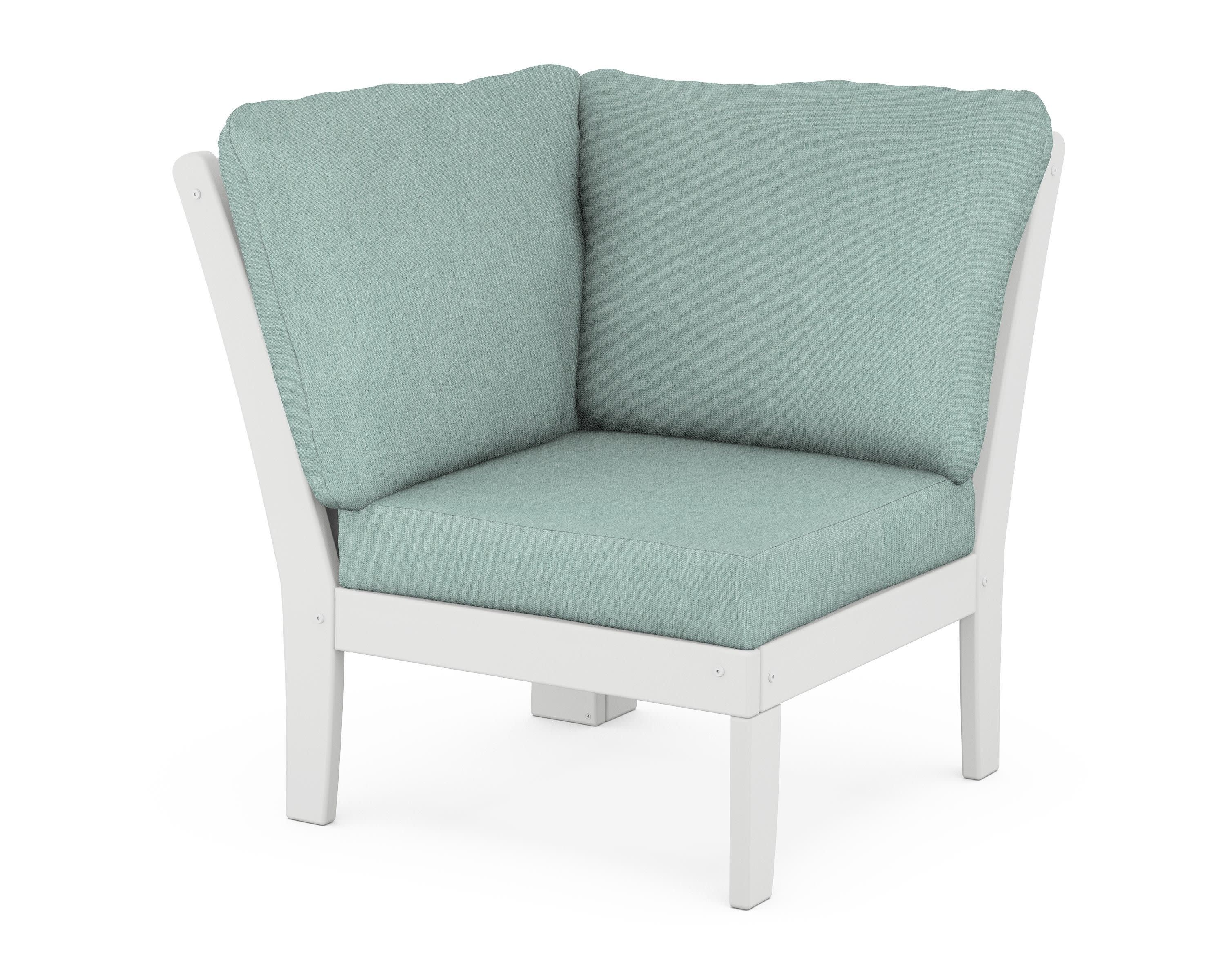 Braxton Modular Corner Chair in White / Glacier Spa