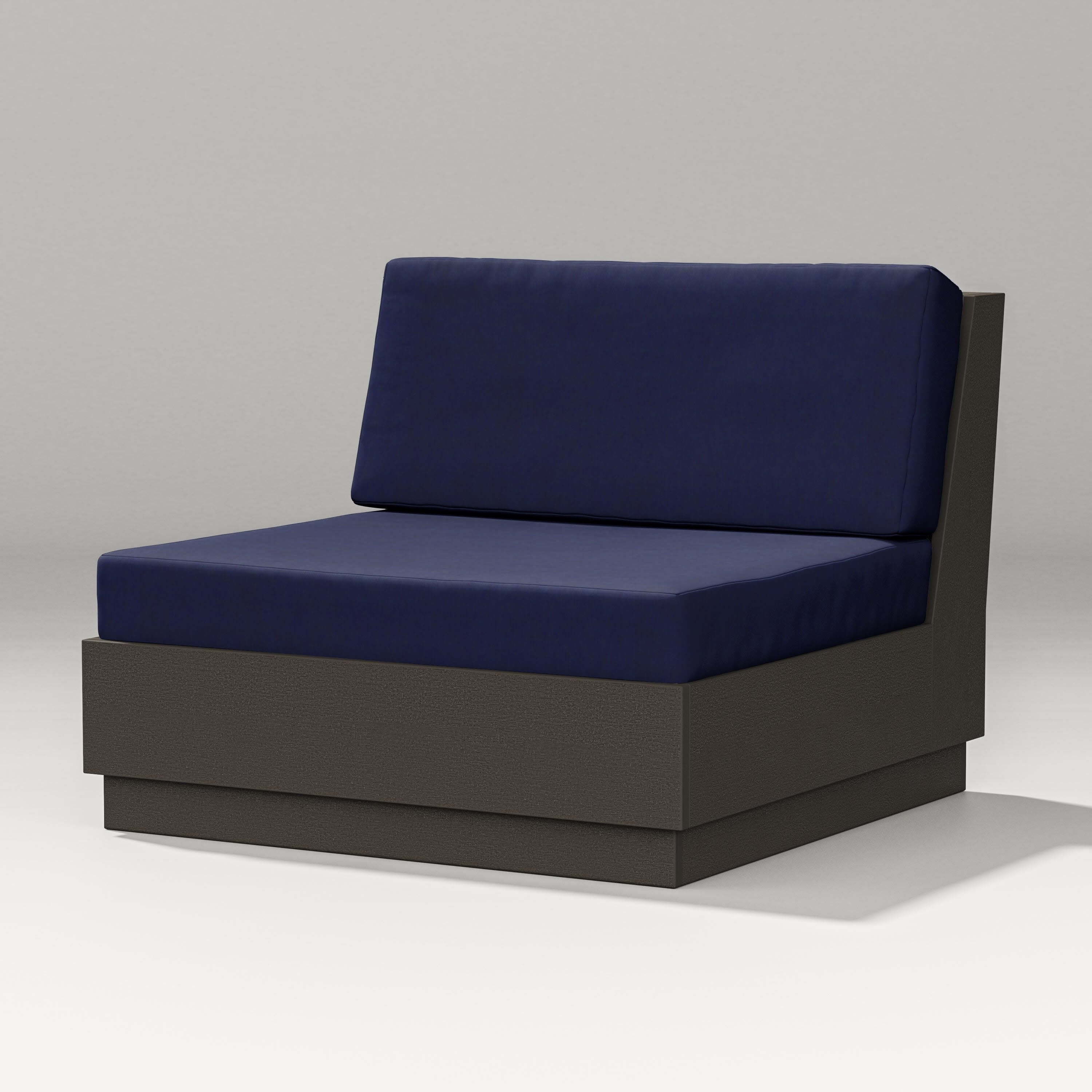 Elevate Modular Armless Chair in Vintage Coffee / Navy