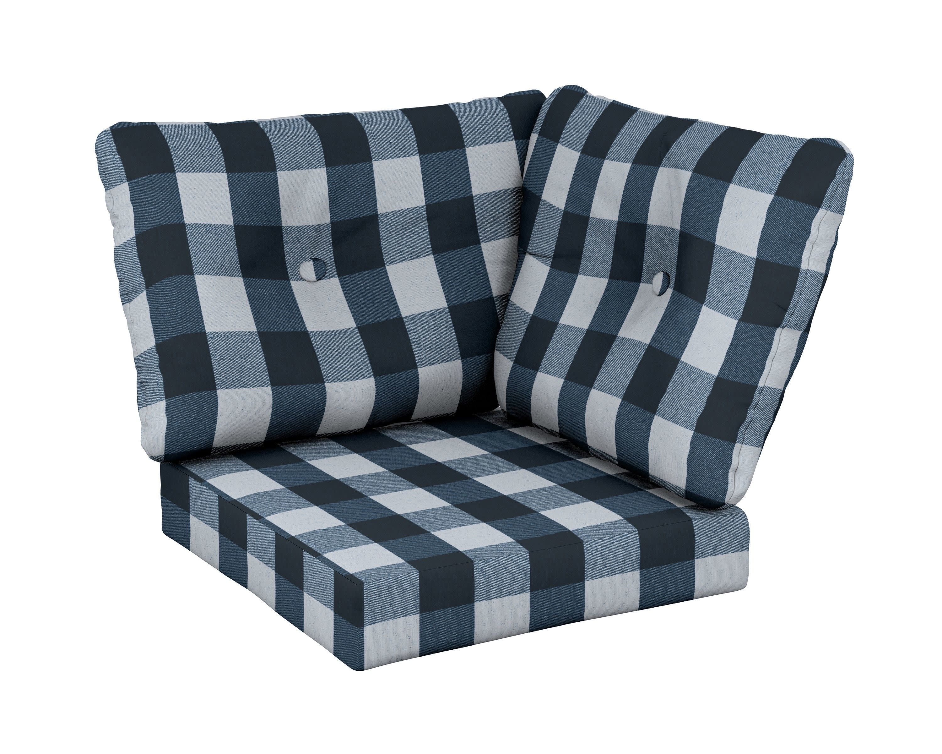 Modular Corner Cushion in Buffalo Plaid Marine Indigo
