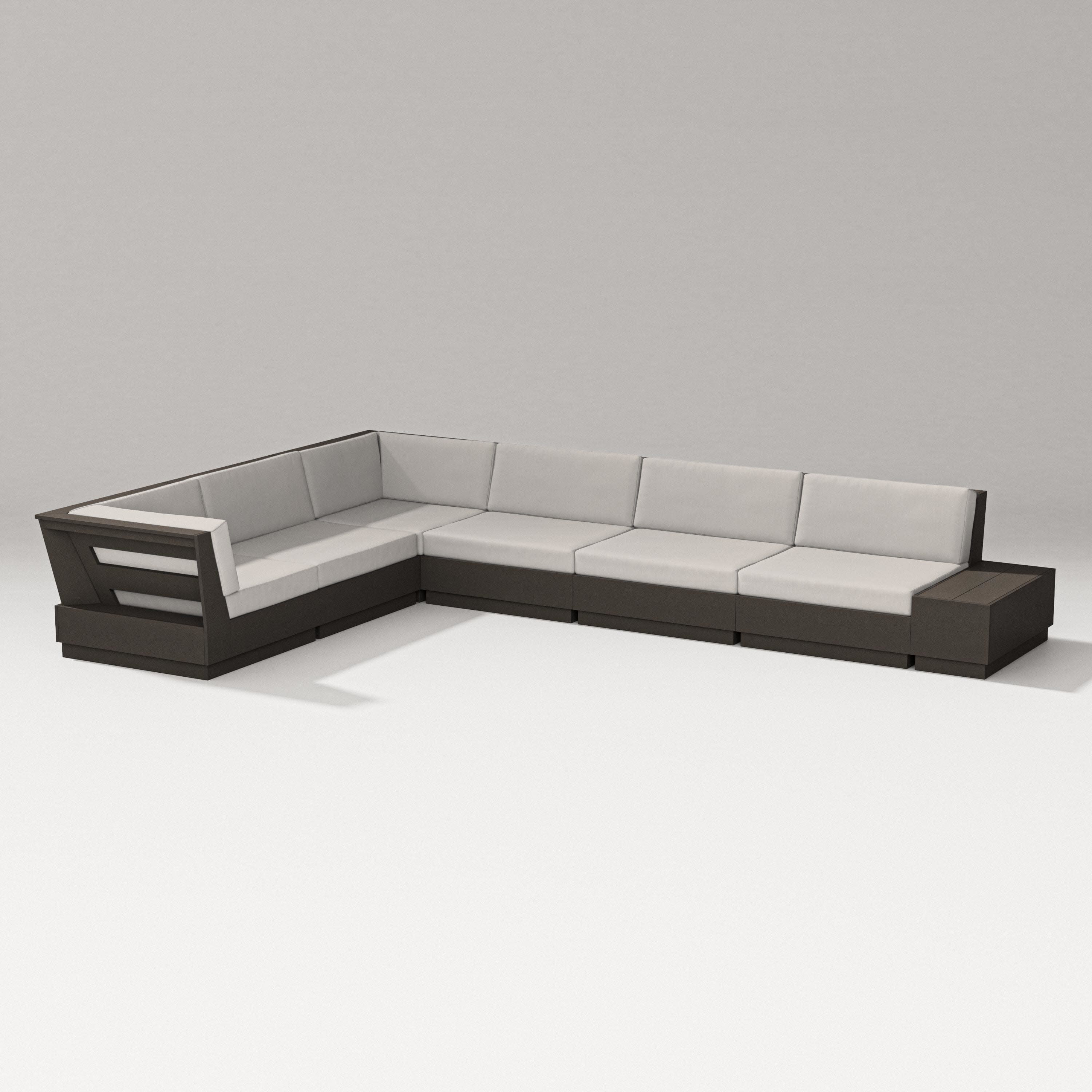 Elevate 7-Piece Corner Sectional in Vintage Coffee / Cast Ash