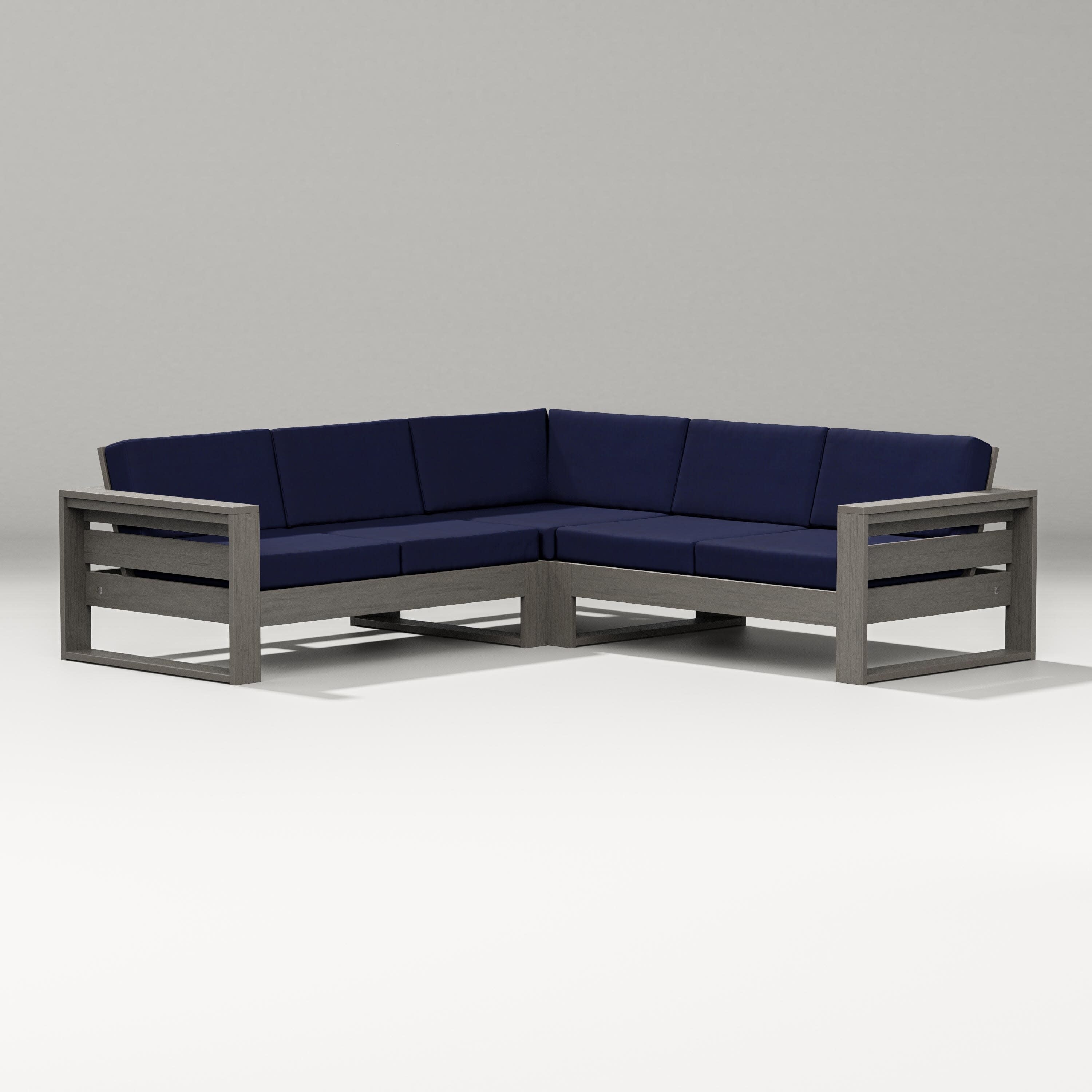 Latitude Corner Sectional in Driftwood / Navy