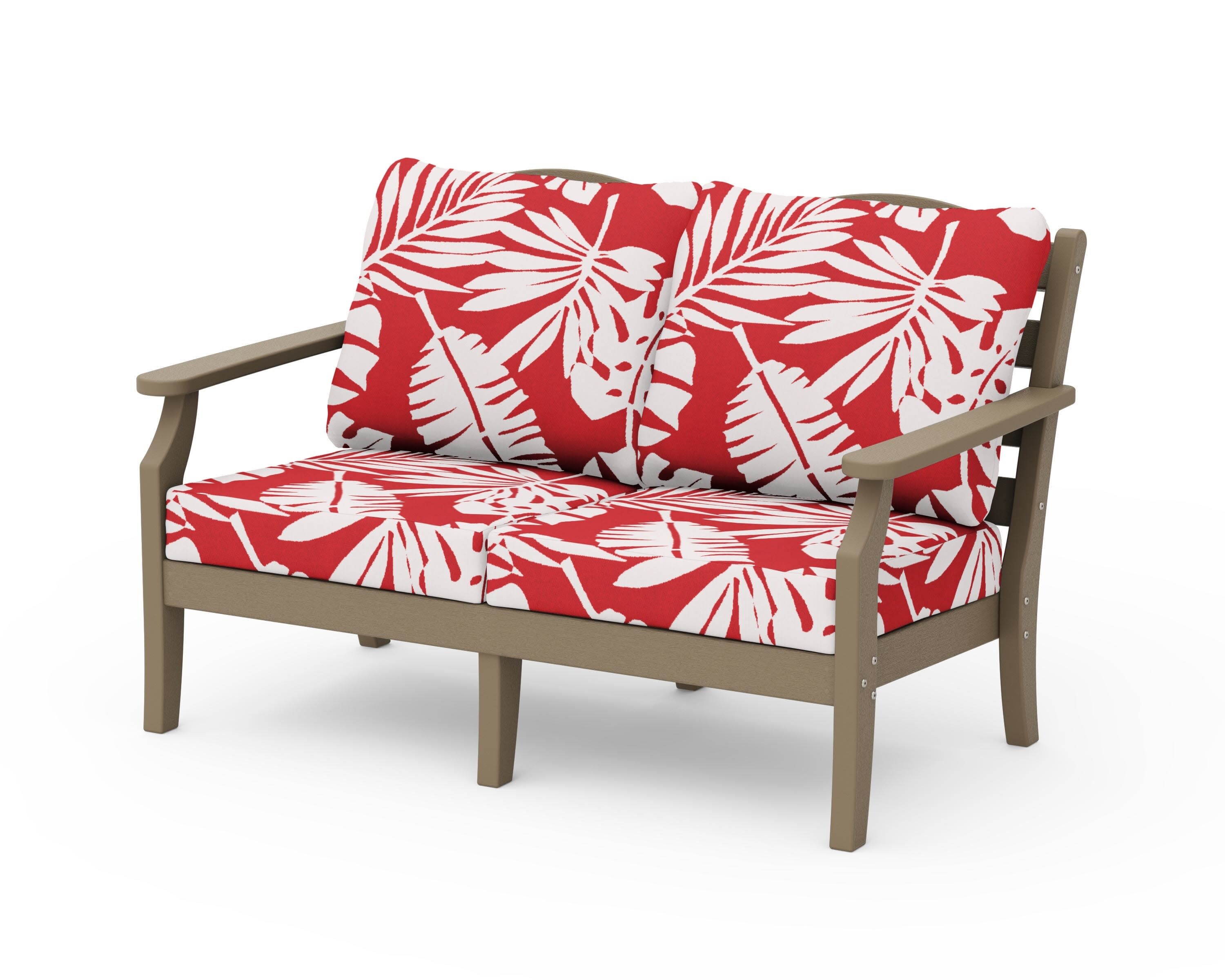 Savannah Deep Seating Loveseat in Vintage Sahara / Leaf Crimson