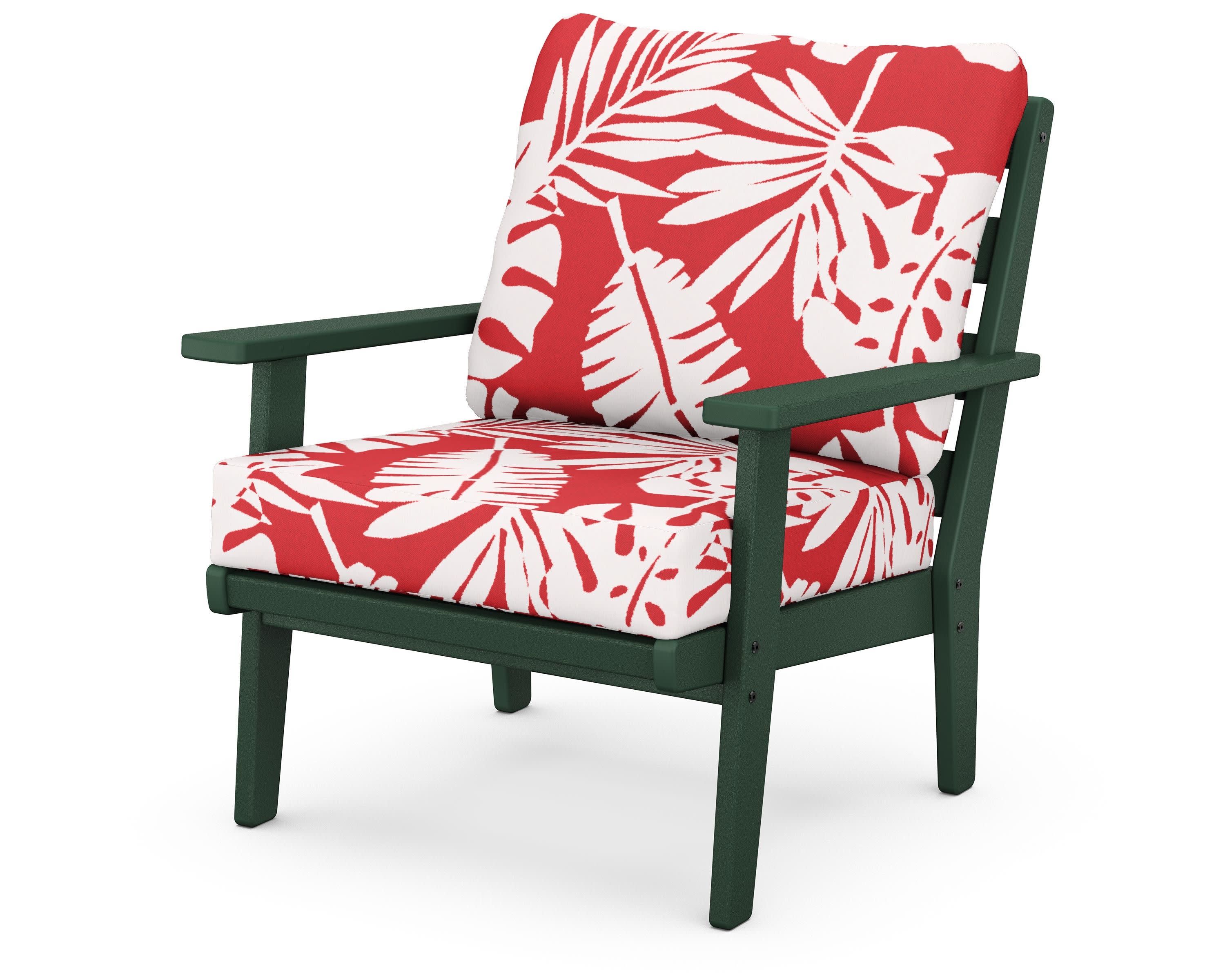 Grant Park Deep Seating Chair in Green / Leaf Crimson