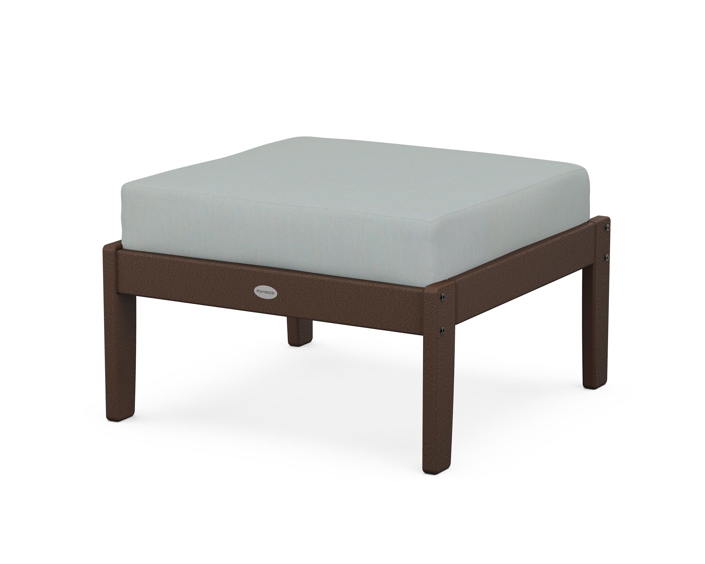 Braxton Deep Seating Ottoman in Mahogany / Spa