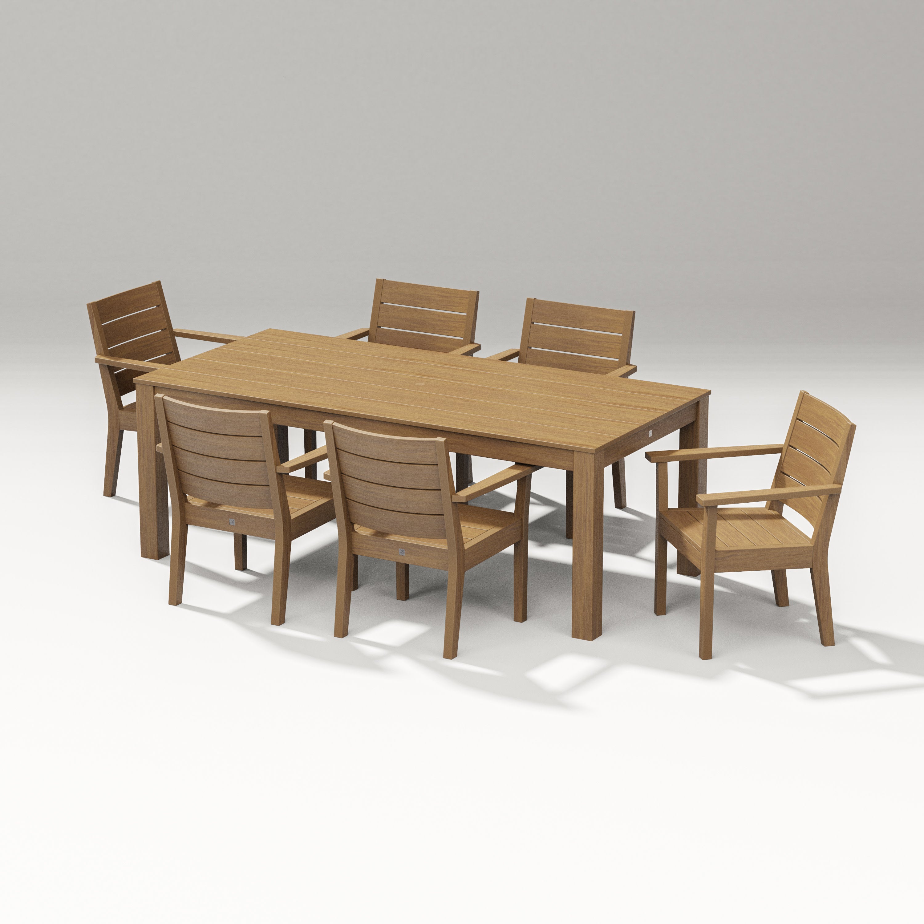 Latitude 7-Piece Arm Chair Dining Set - Parsons 84" in Natural