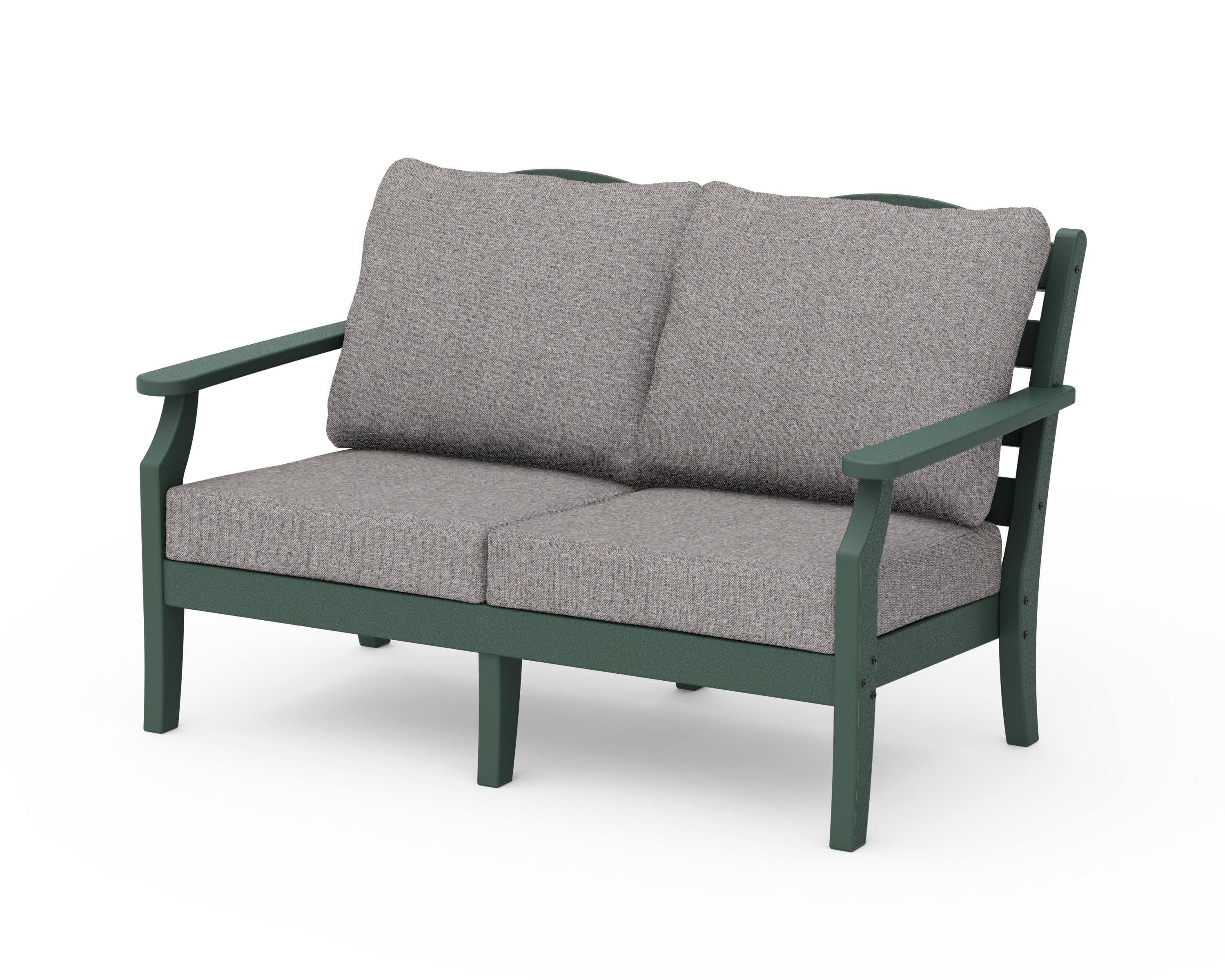 Savannah Deep Seating Loveseat in Green / Grey Mist