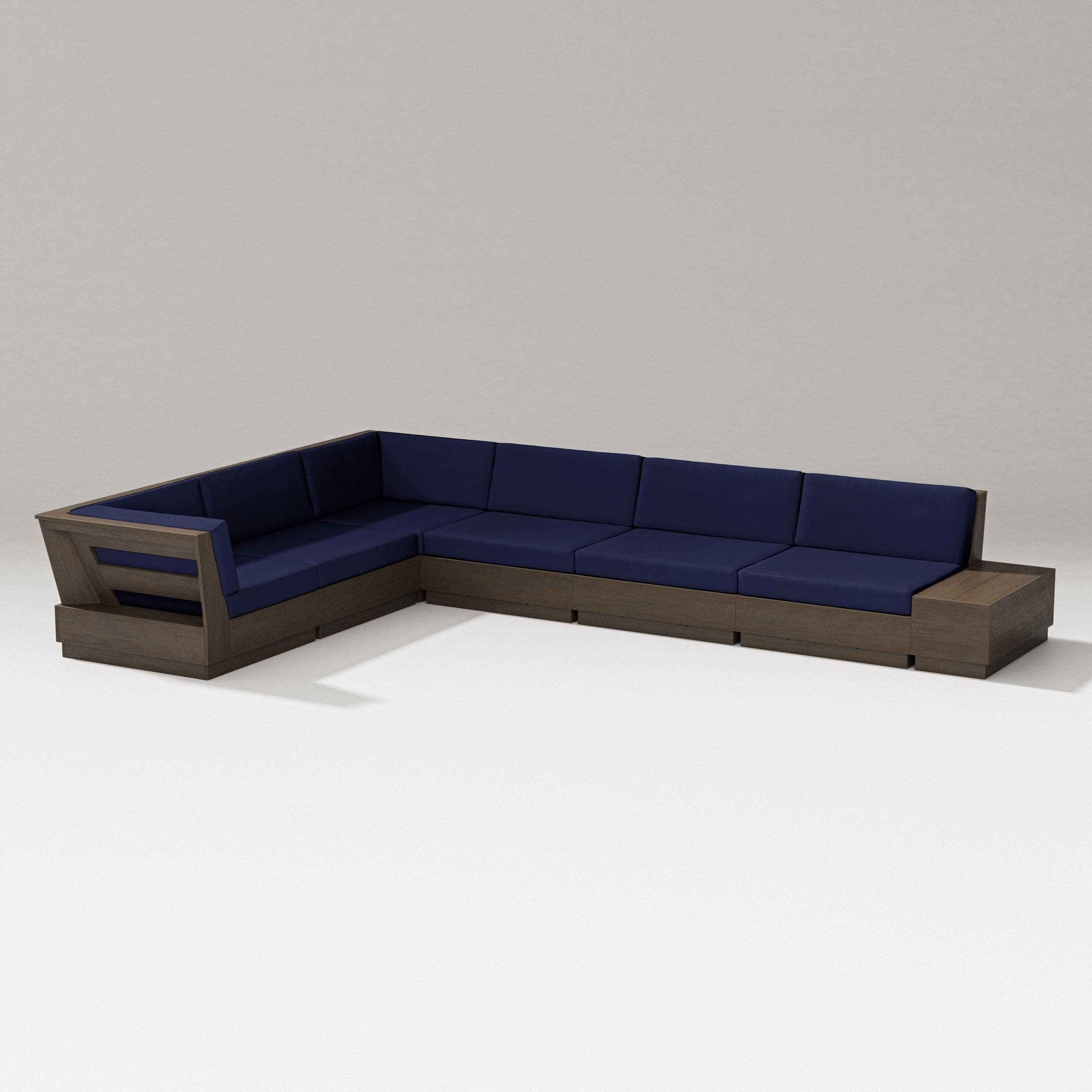 Elevate 7-Piece Corner Sectional in Kona / Navy
