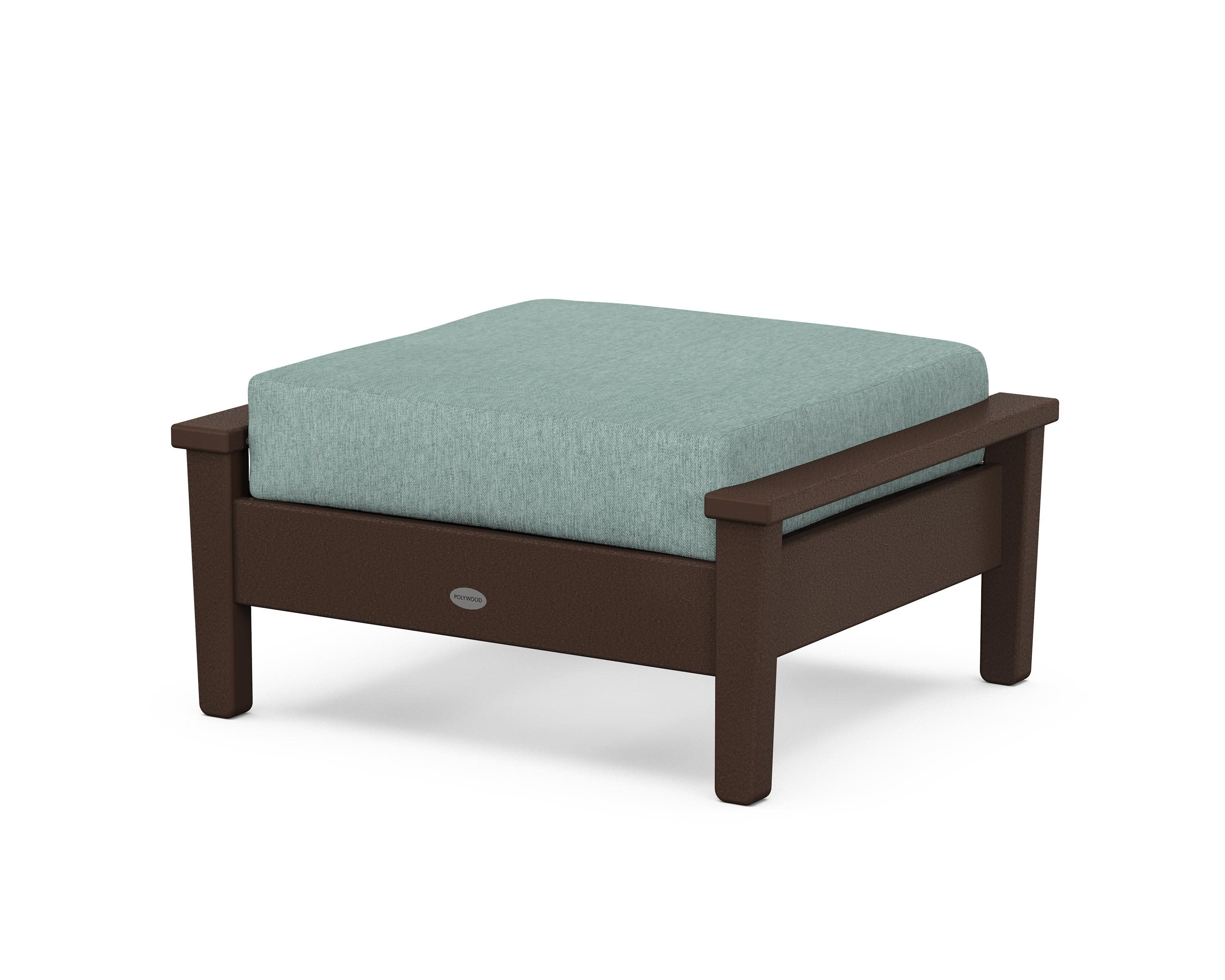 Prescott Deep Seating Ottoman in Mahogany / Glacier Spa