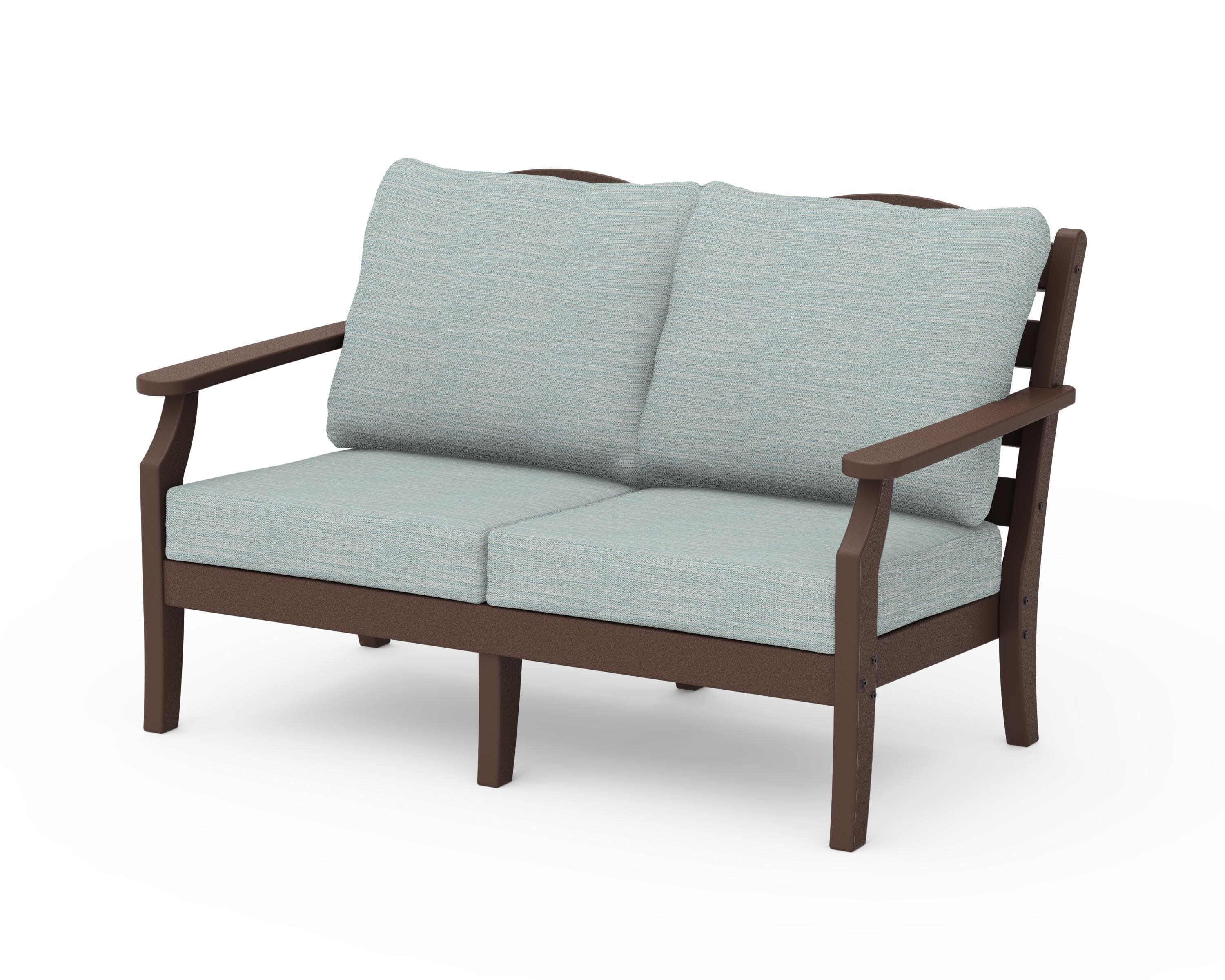 Savannah Deep Seating Loveseat in Mahogany / Soothe Mist
