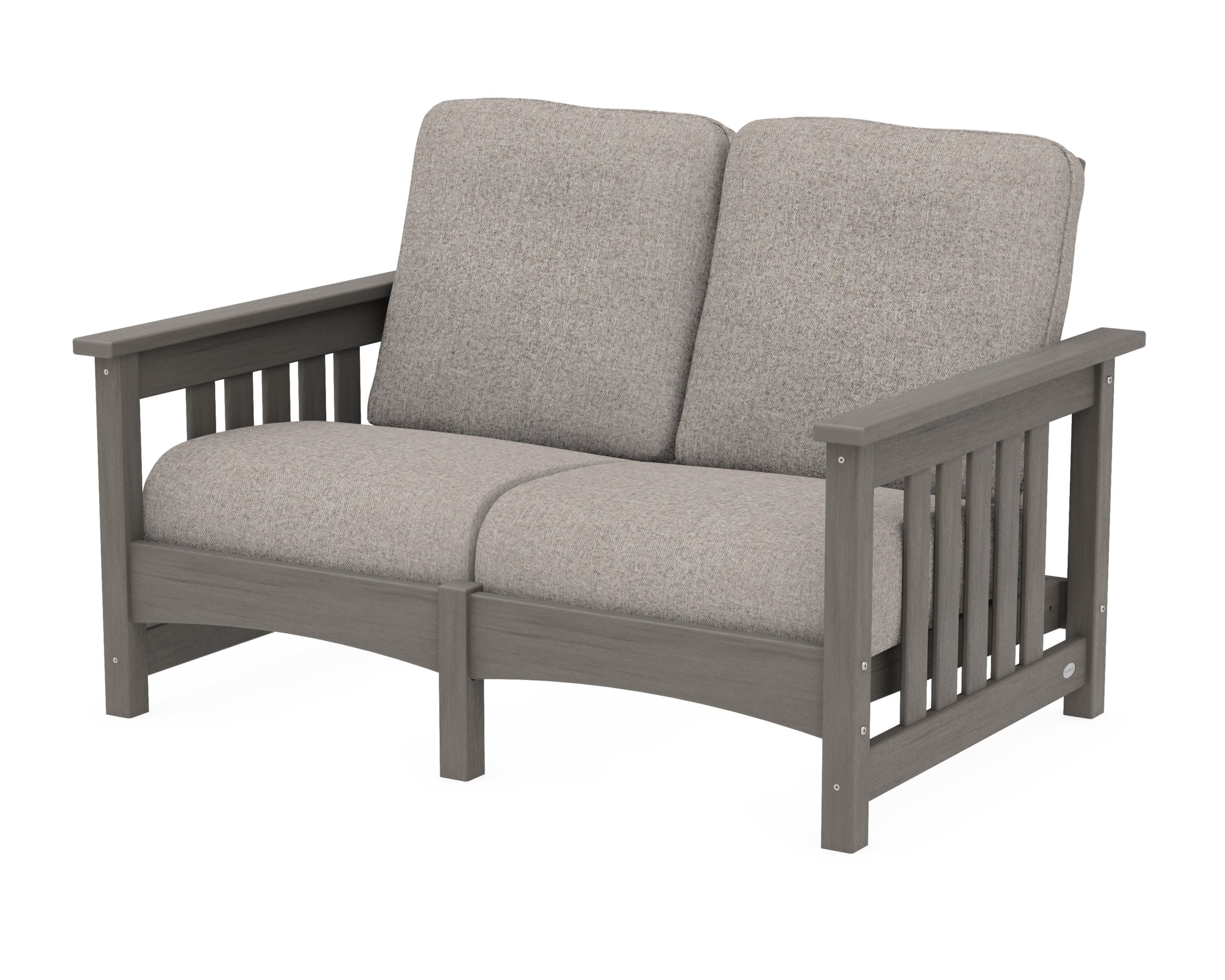 Club Mission Loveseat in Driftwood / Weathered Tweed