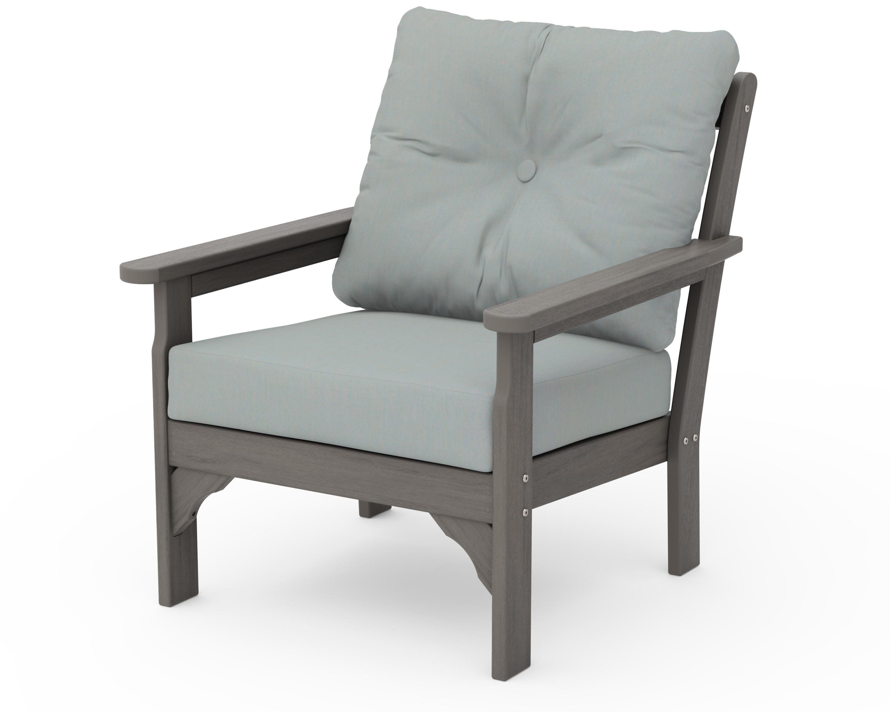 Vineyard Deep Seating Chair in Driftwood / Spa