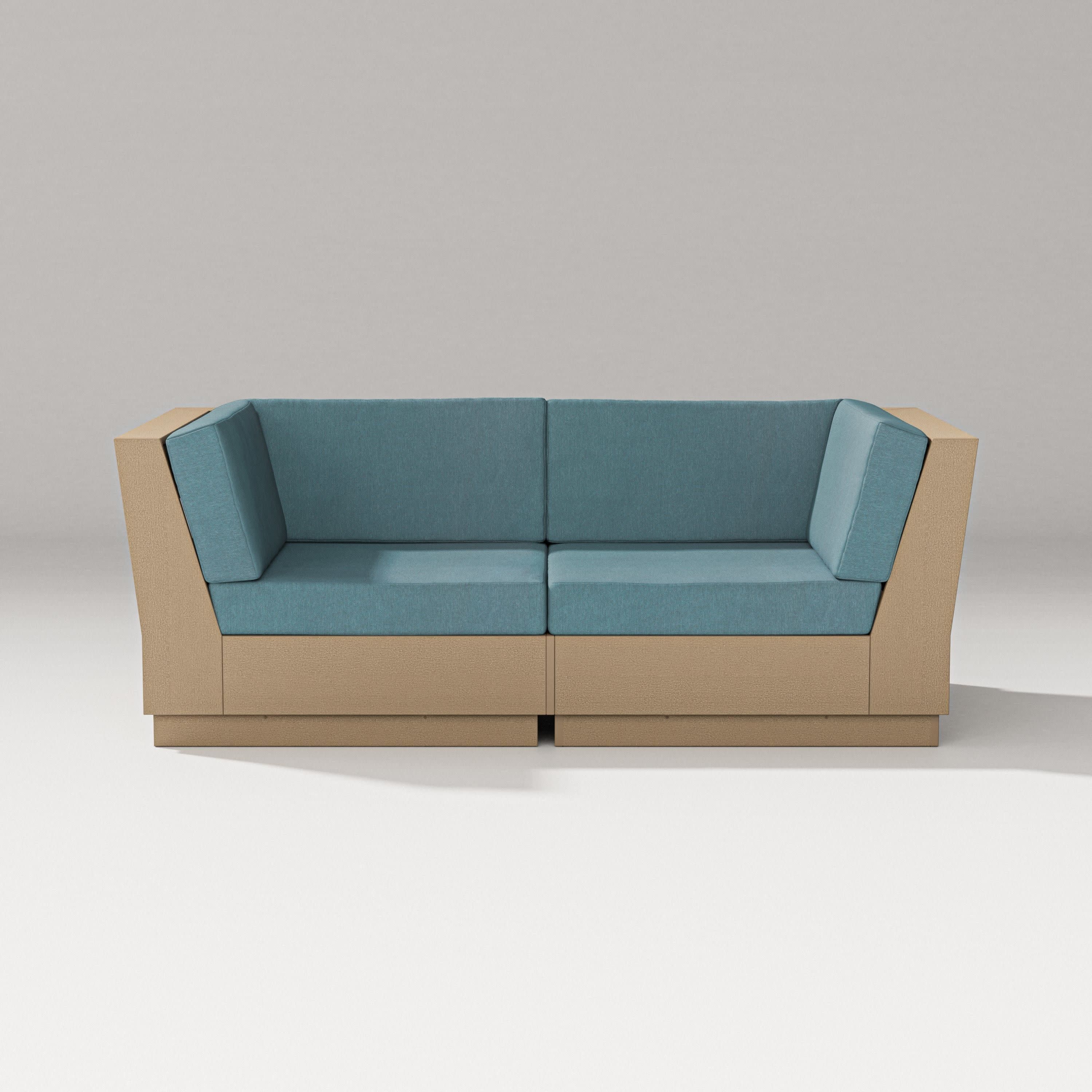 Elevate Loveseat Sectional in Vintage Sahara / Ocean Teal