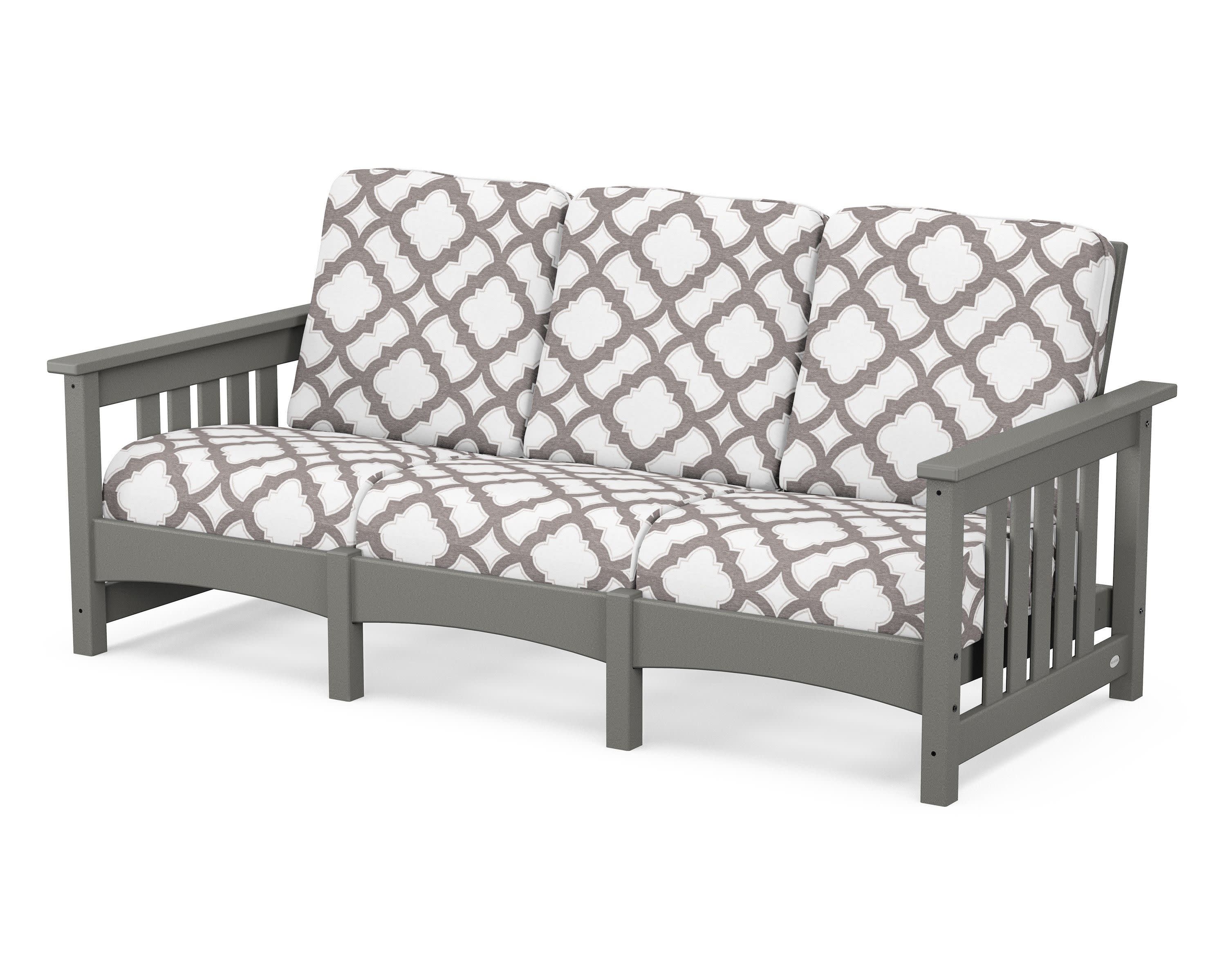 Club Mission Sofa in Slate Grey / Trellis Grey Mist